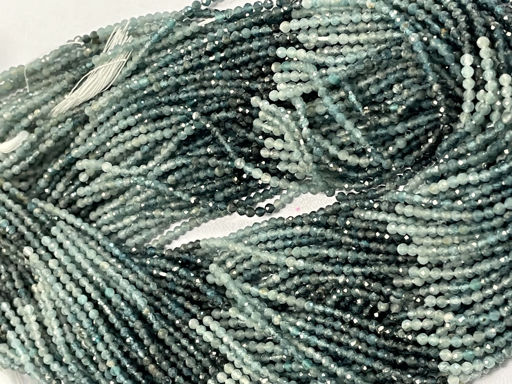 Shaded Blue sapphire Rondelle Faceted