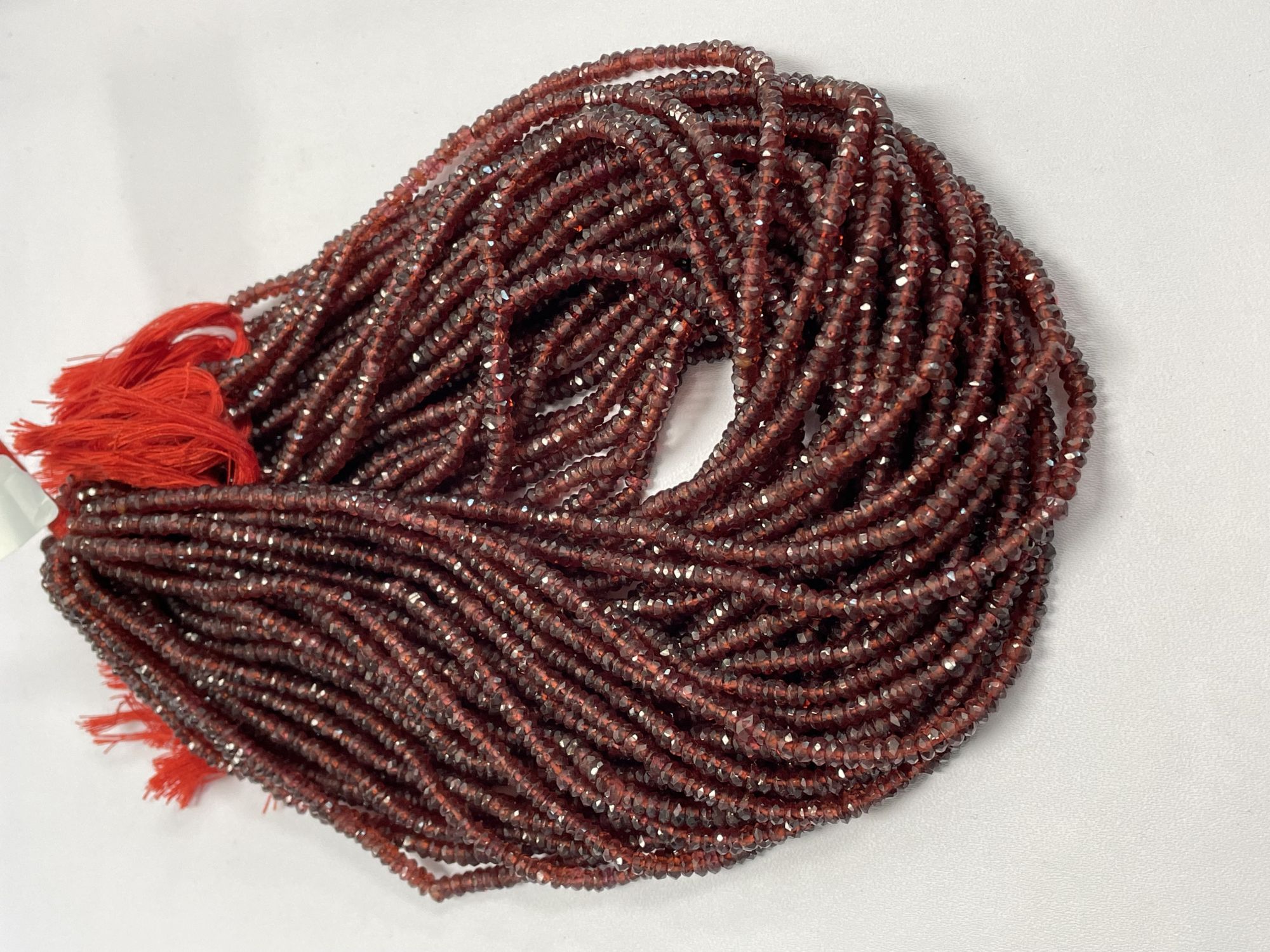 Red Garnet Rondelle Faceted