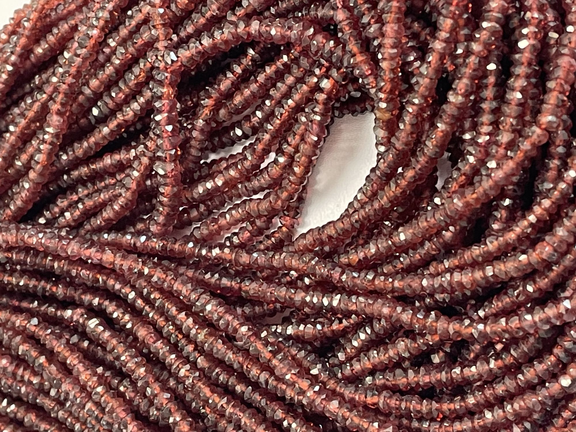 Red Garnet Rondelle Faceted