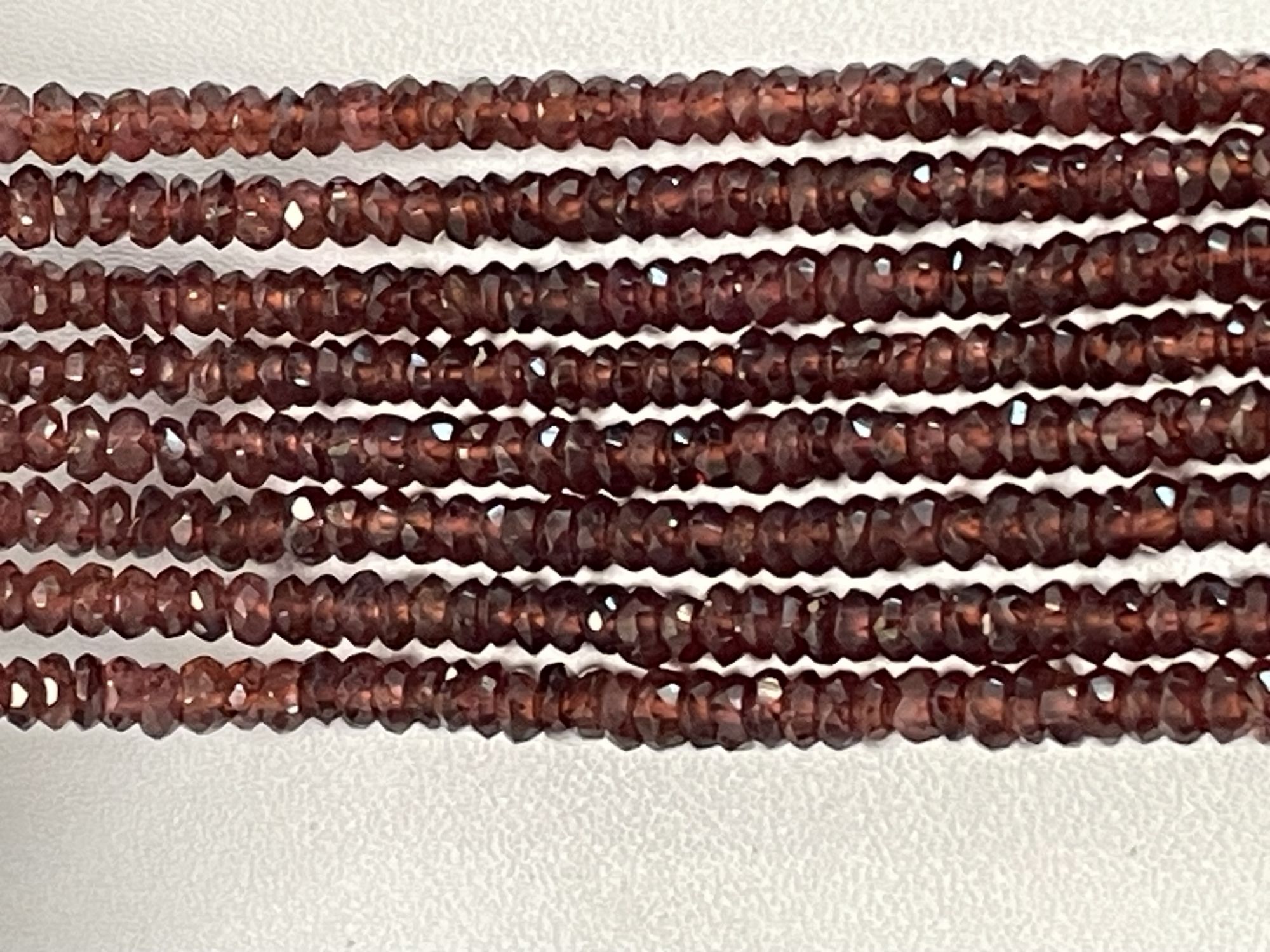 Red Garnet Rondelle Faceted
