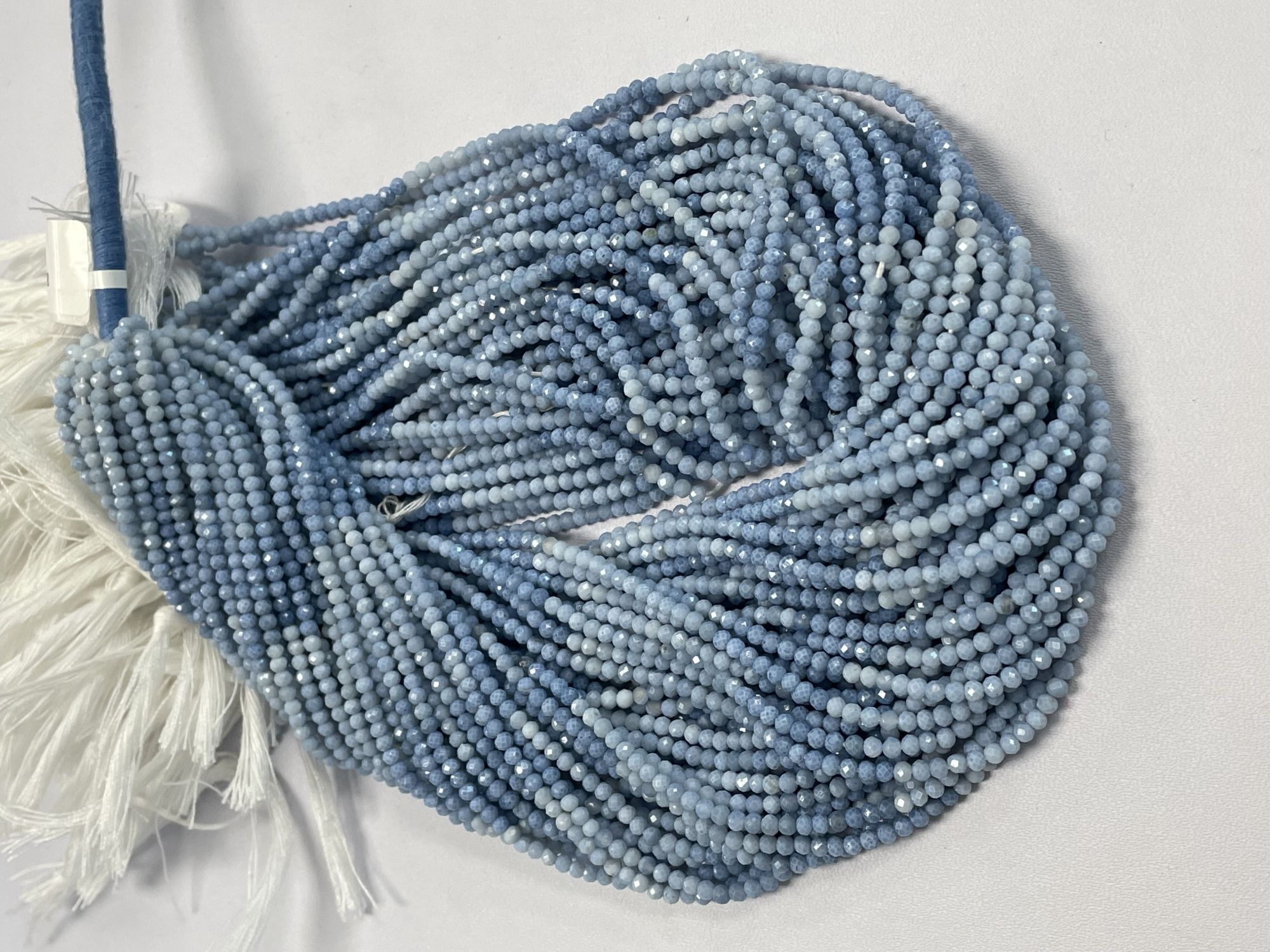 Shaded Blue Opal Rondelle Faceted