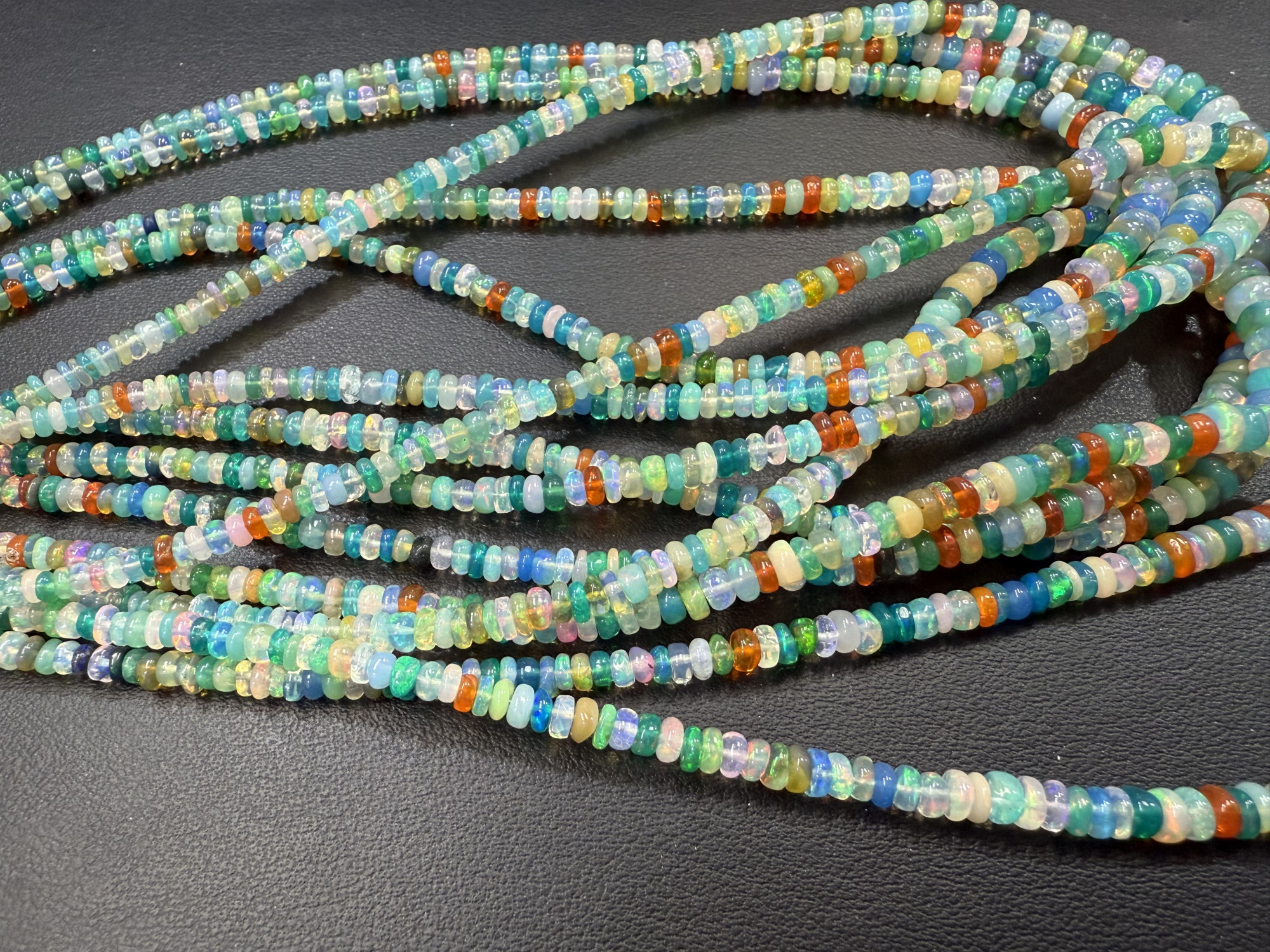 Multi Opal Rondelle Smooth