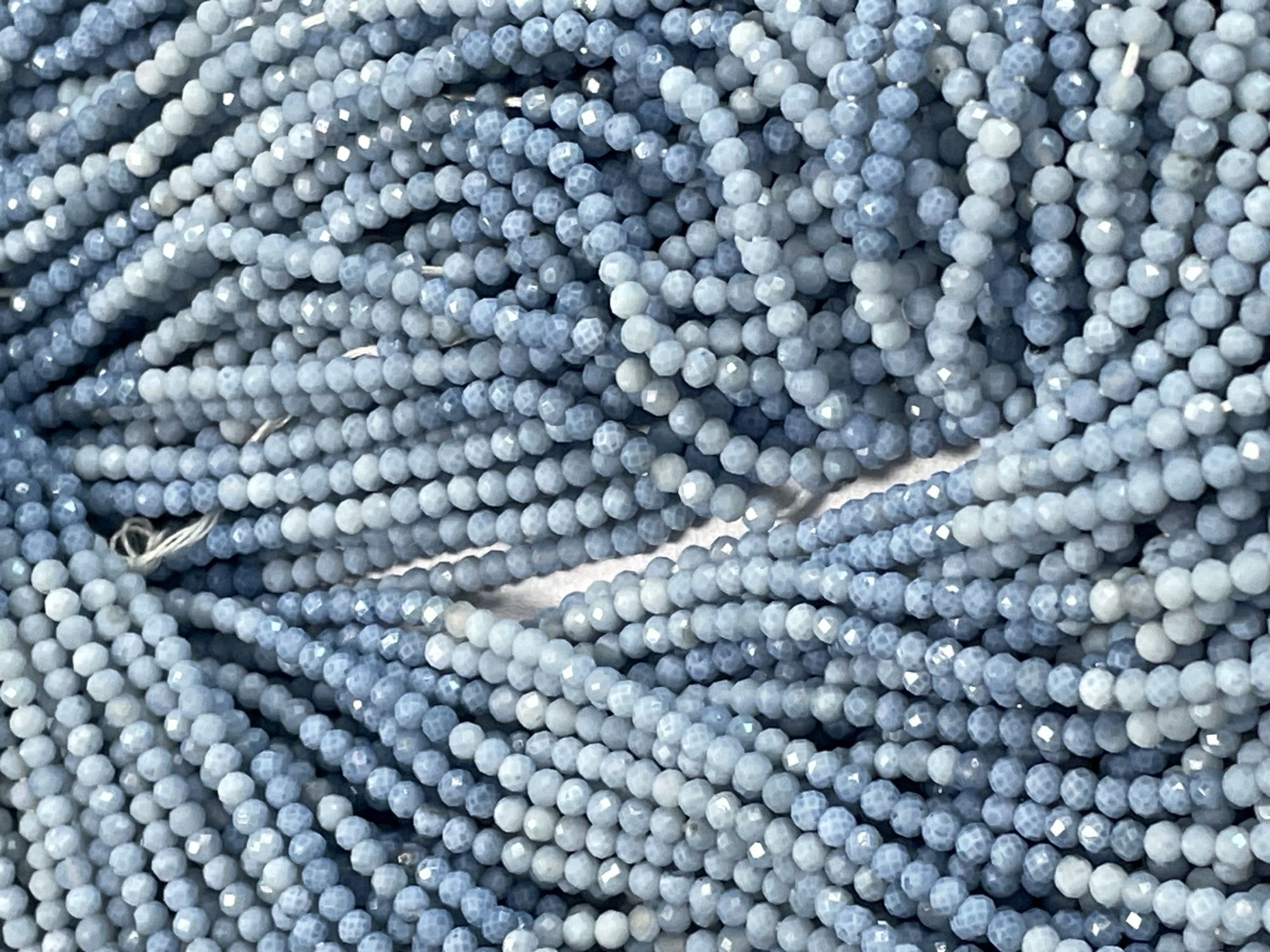 Shaded Blue Opal Rondelle Faceted