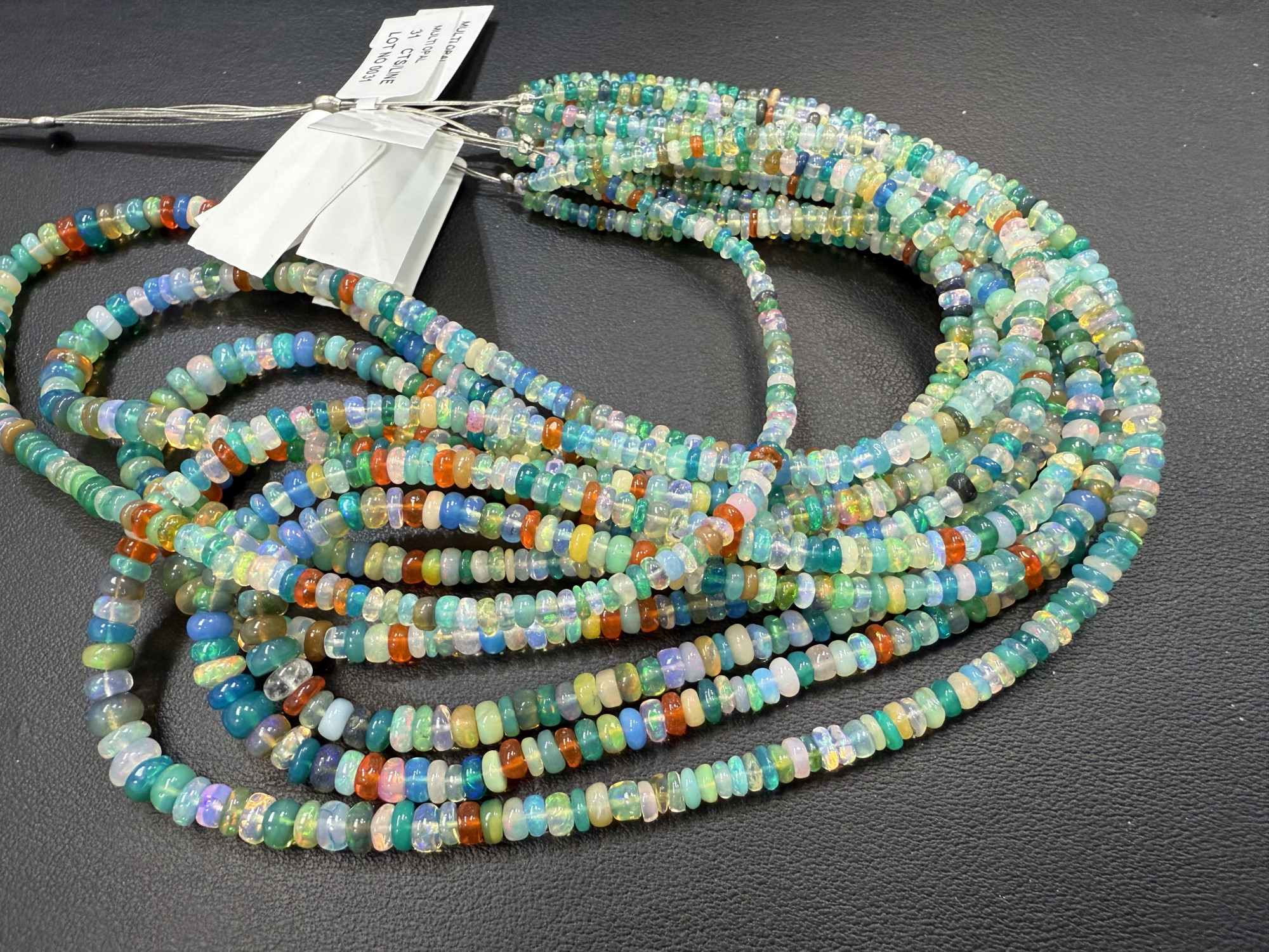 Multi Opal Rondelle Smooth