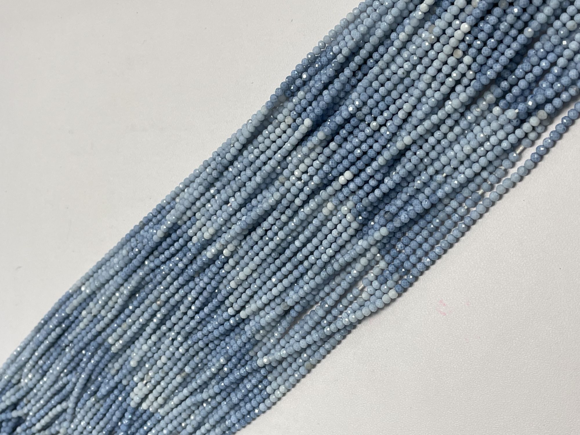 Shaded Blue Opal Rondelle Faceted