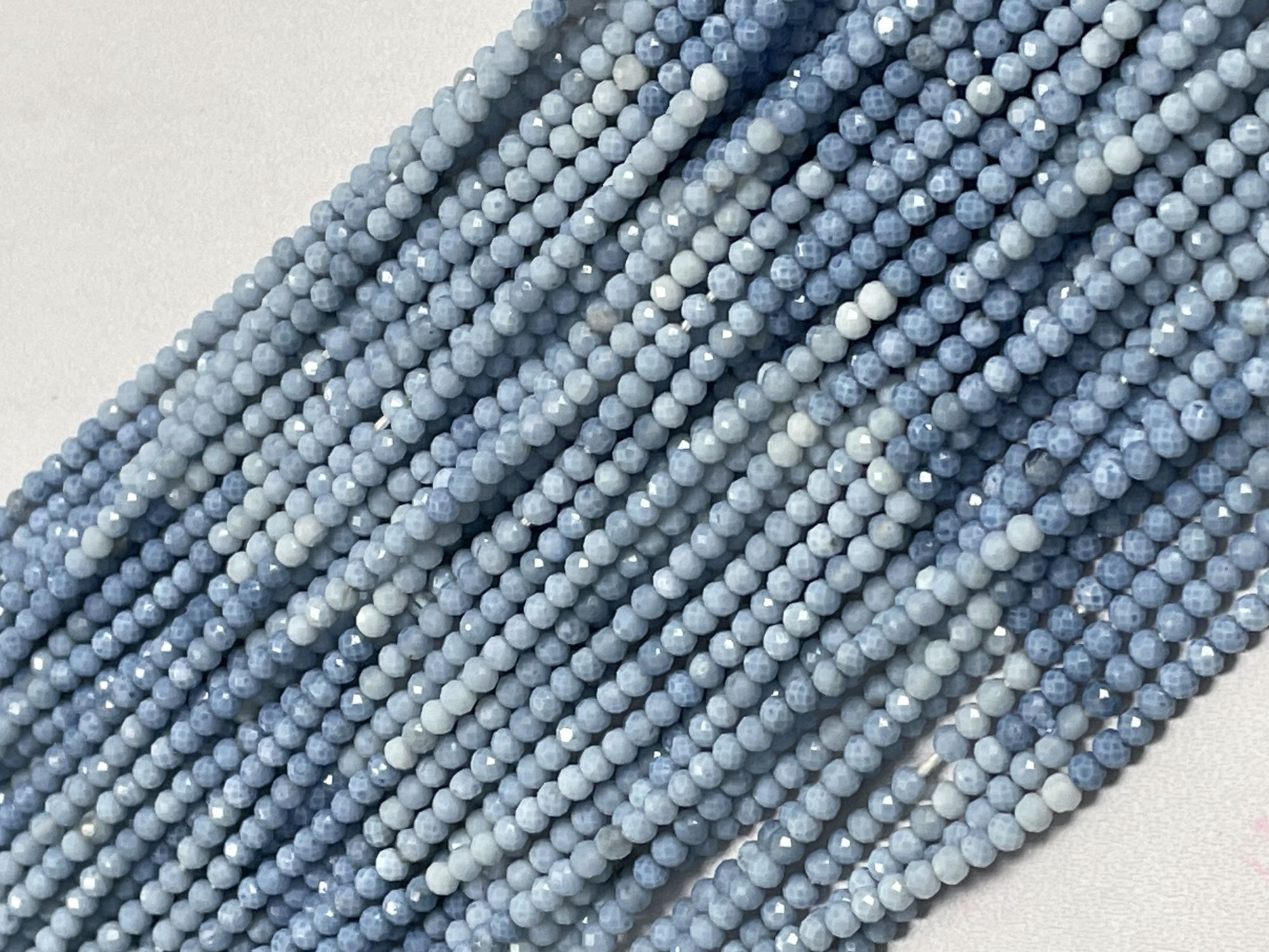 Shaded Blue Opal Rondelle Faceted