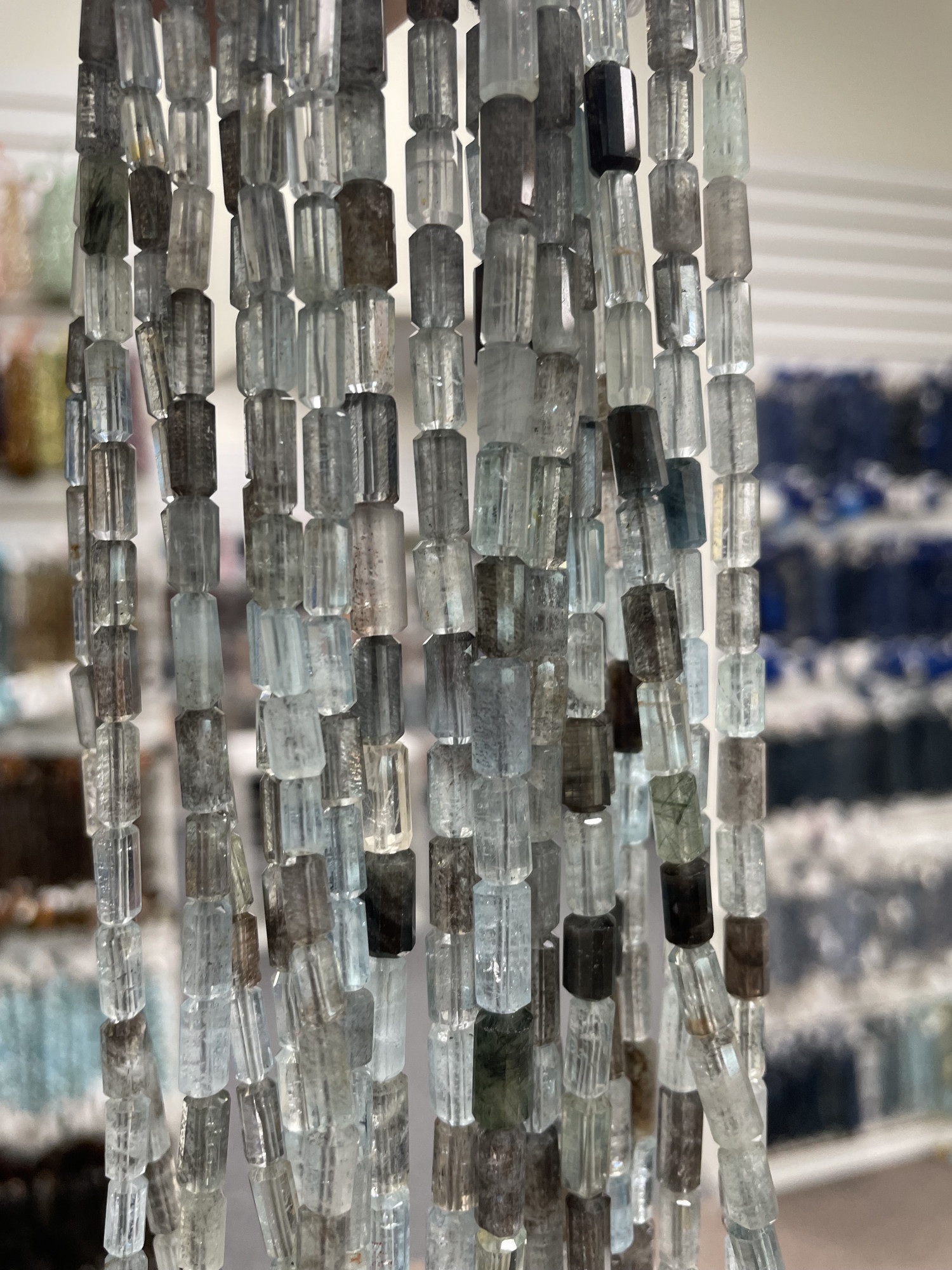 Copper Aquamarine Tube Faceted