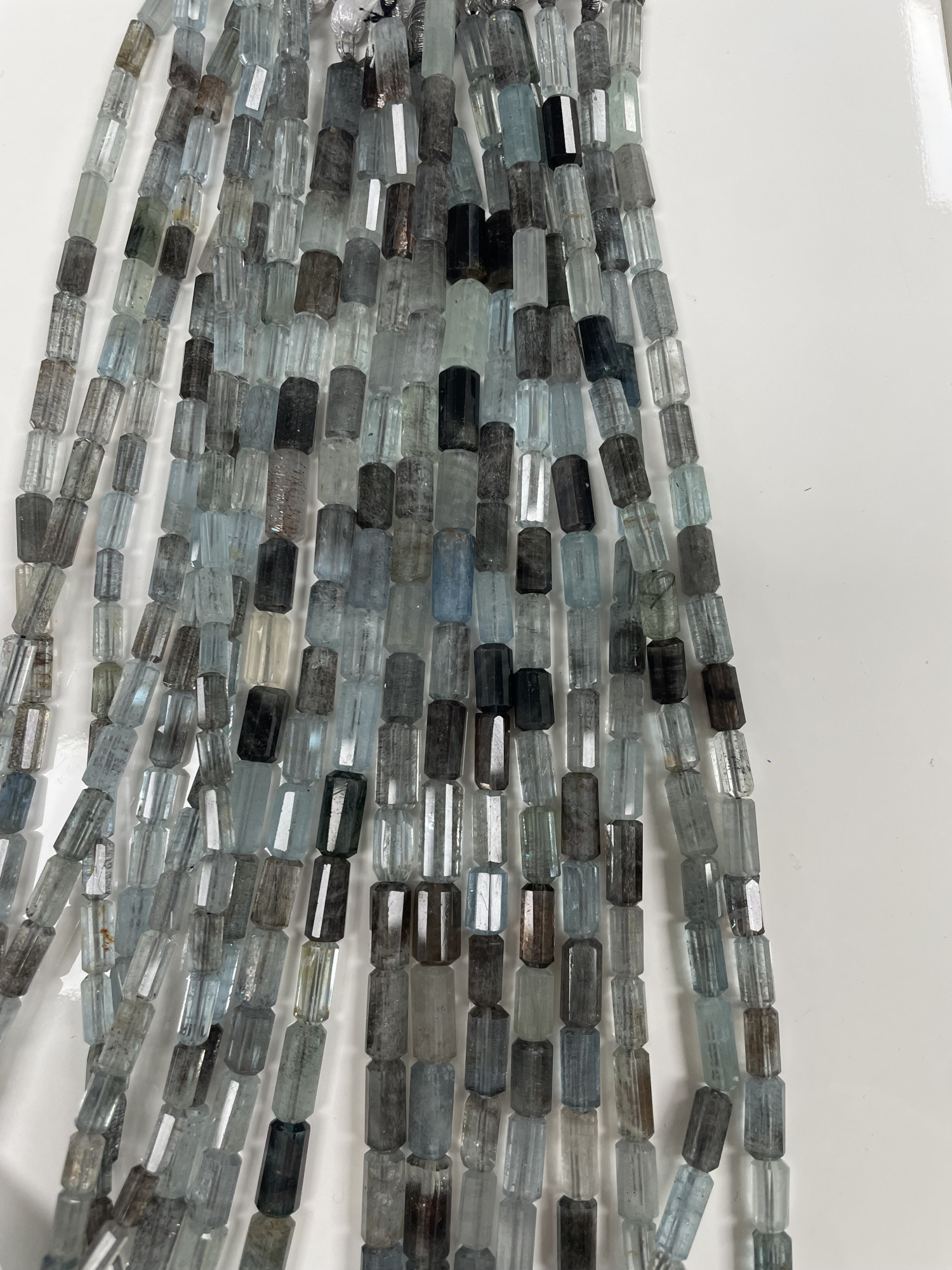 Copper Aquamarine Tube Faceted