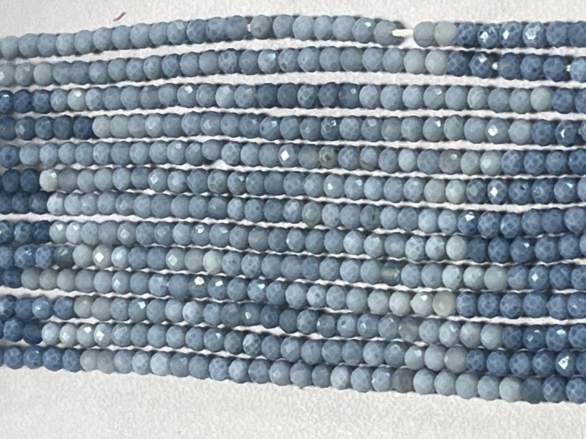 Shaded Blue Opal Rondelle Faceted