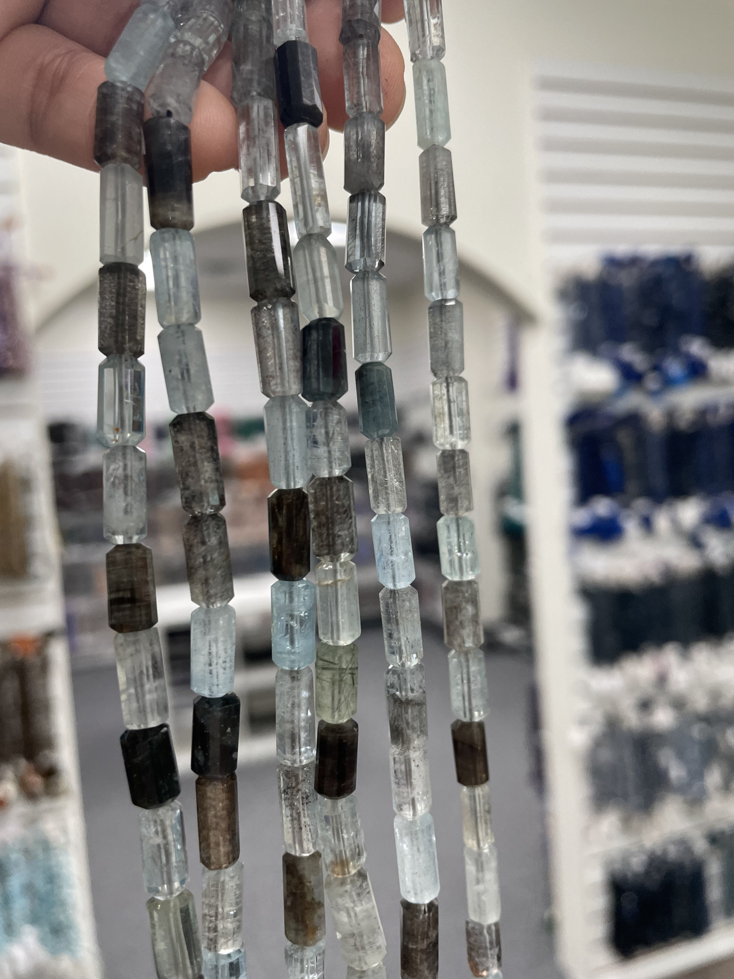 Copper Aquamarine Tube Faceted