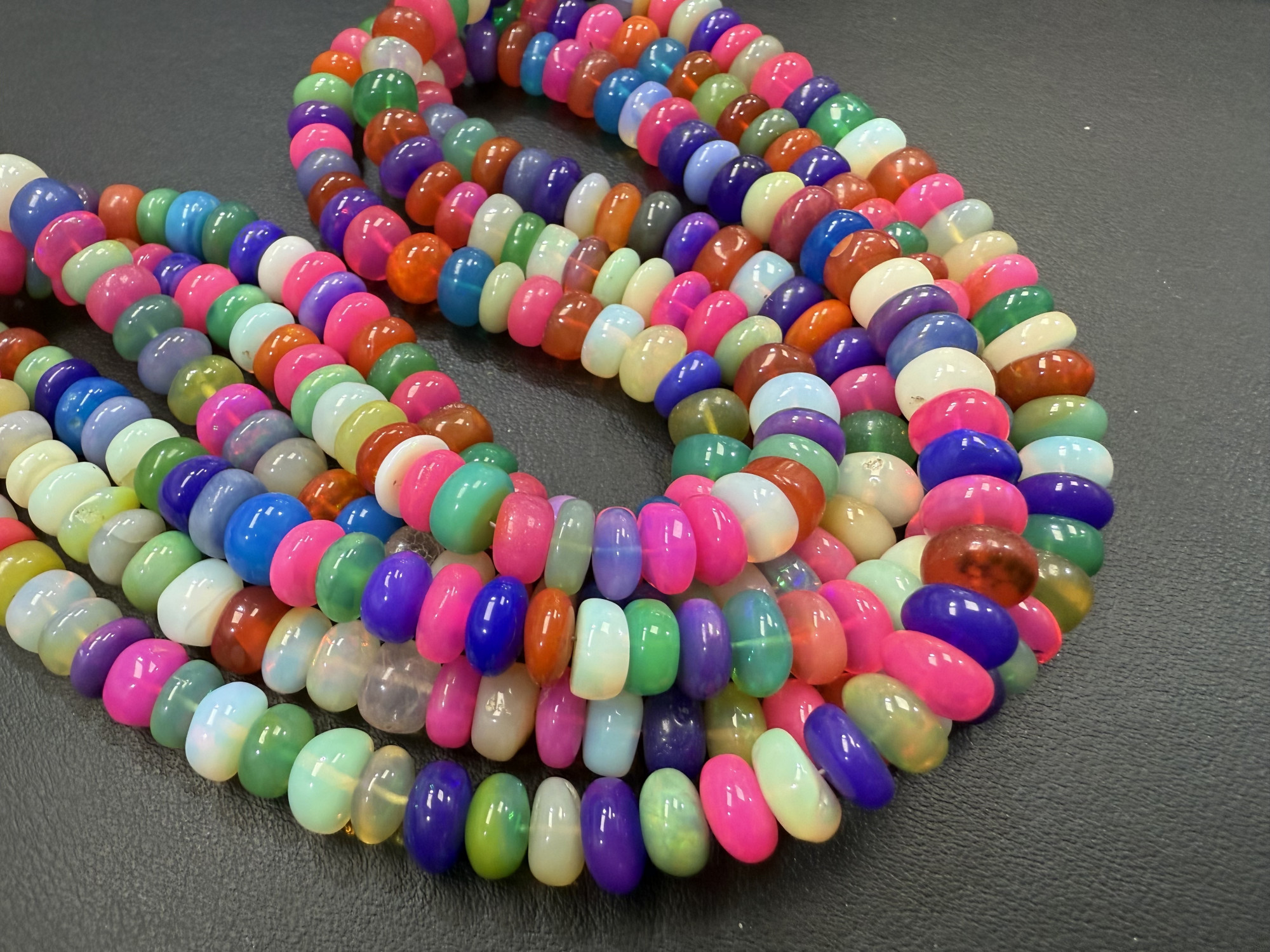 Multi Opal Rondelle Smooth