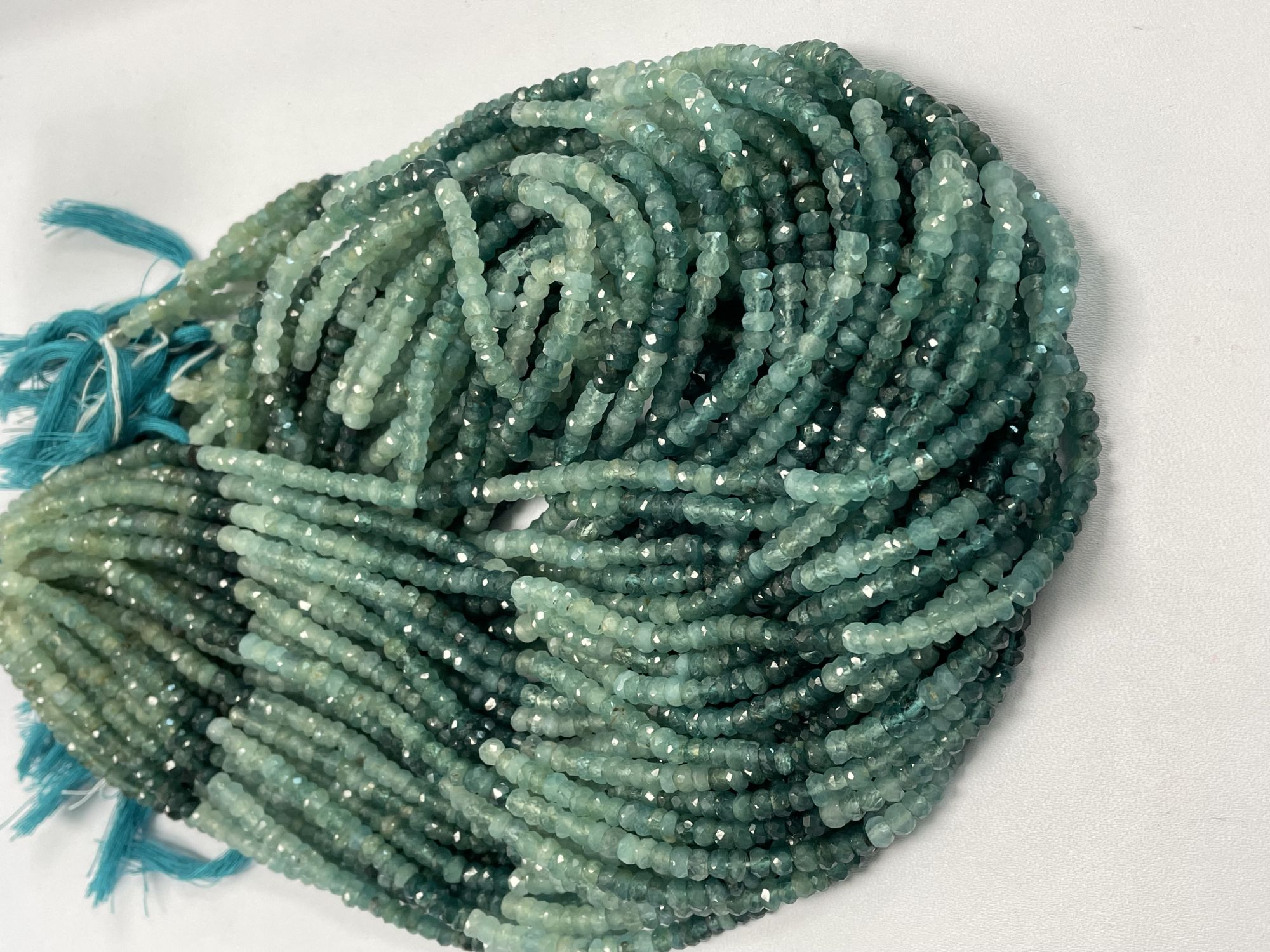 Shaded Grandidierite Rondelle Faceted