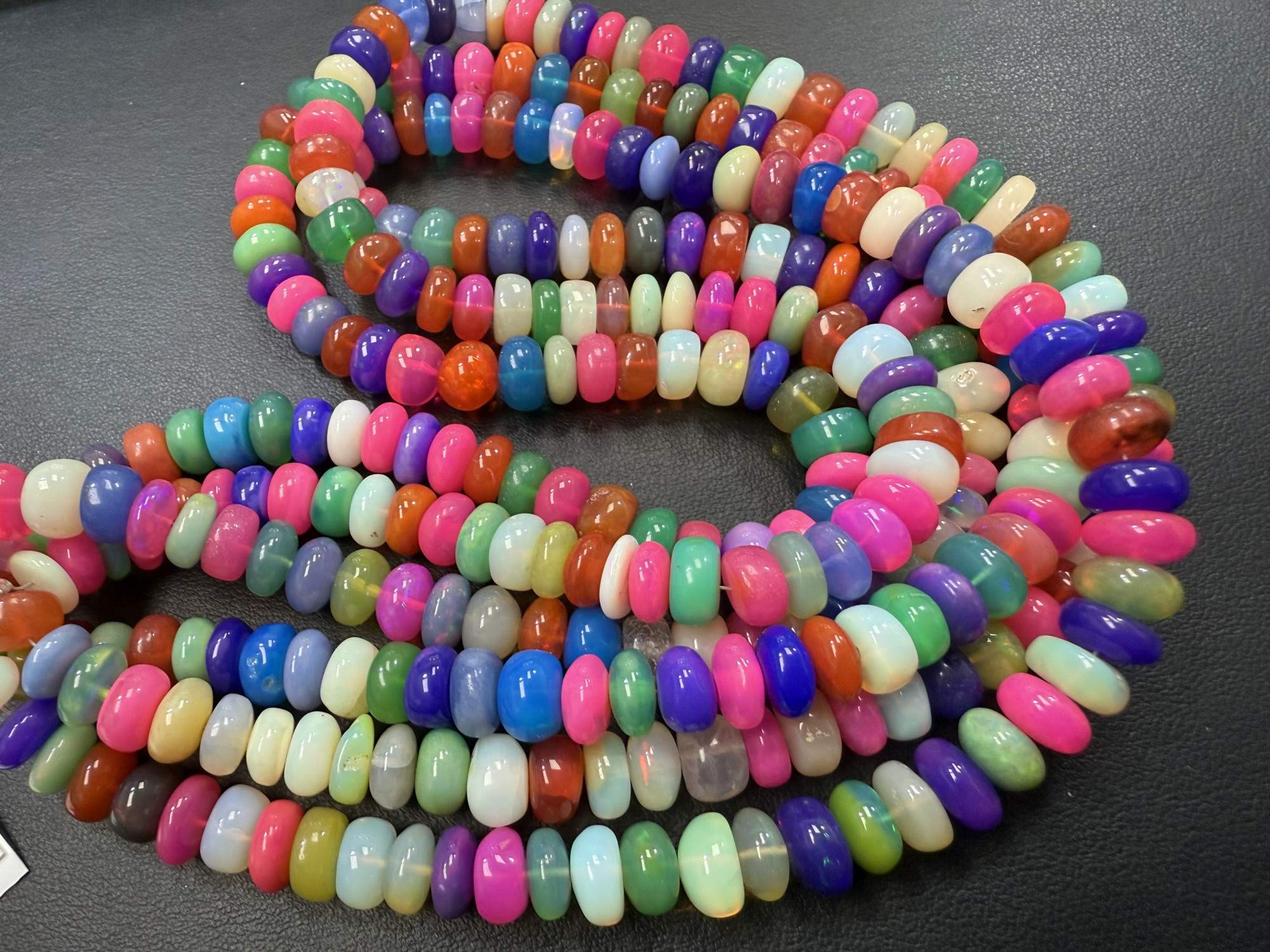 Multi Opal Rondelle Smooth