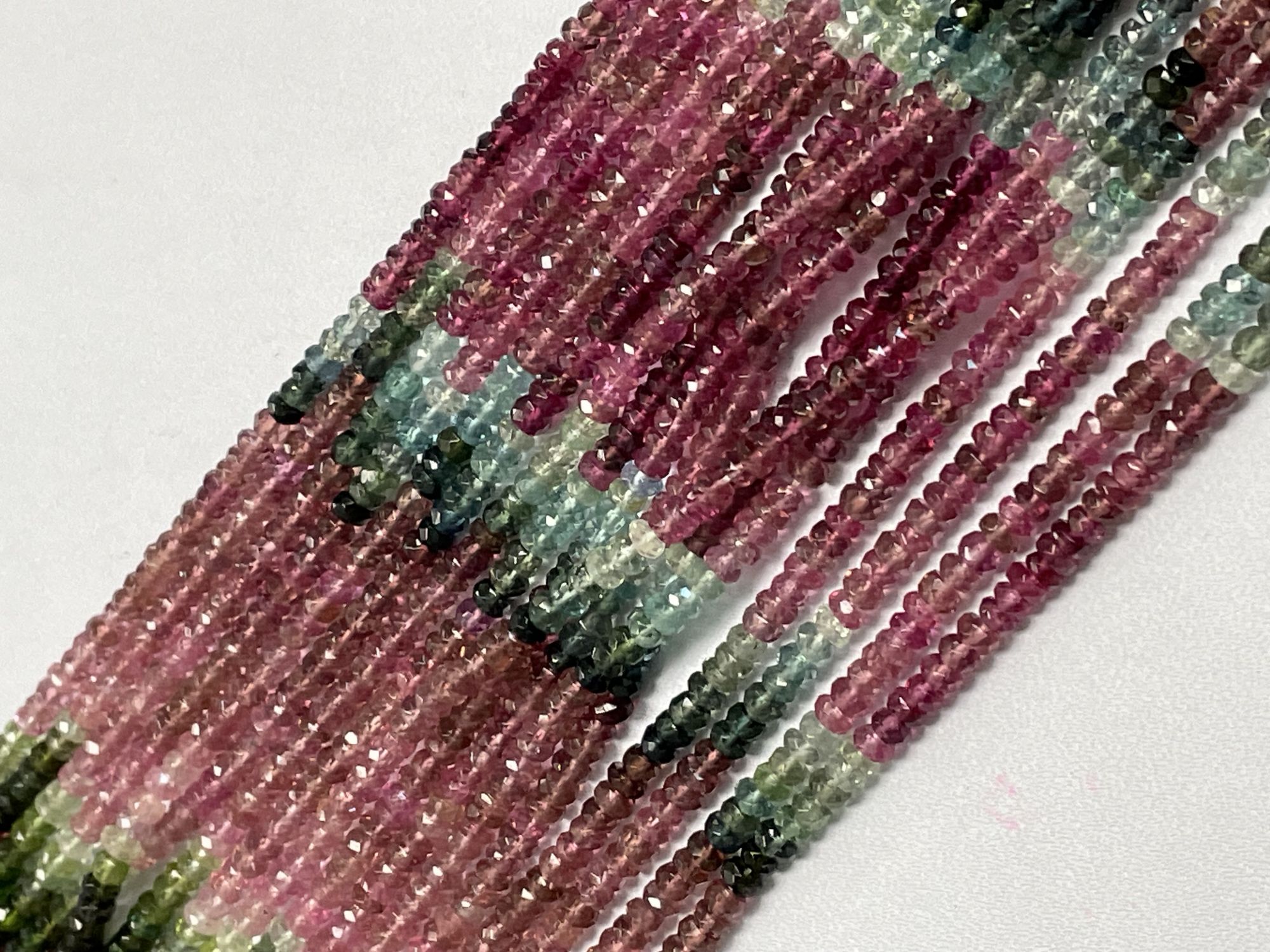 Multi Tourmaline Rondelle Faceted