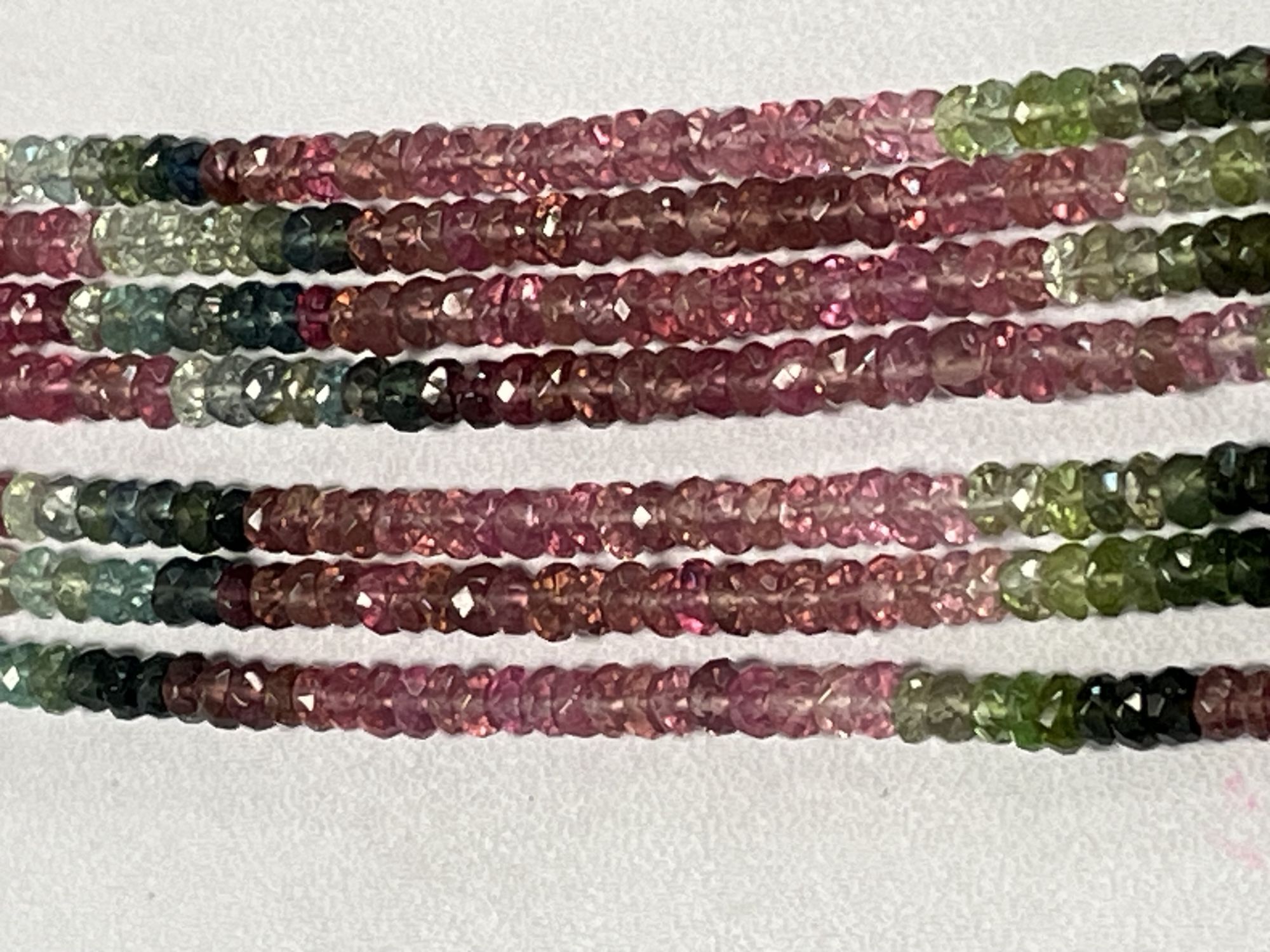 Multi Tourmaline Rondelle Faceted