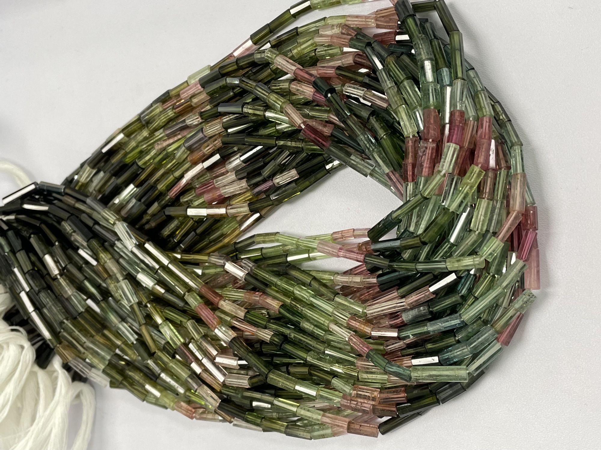 Multi Tourmaline Tube Faceted
