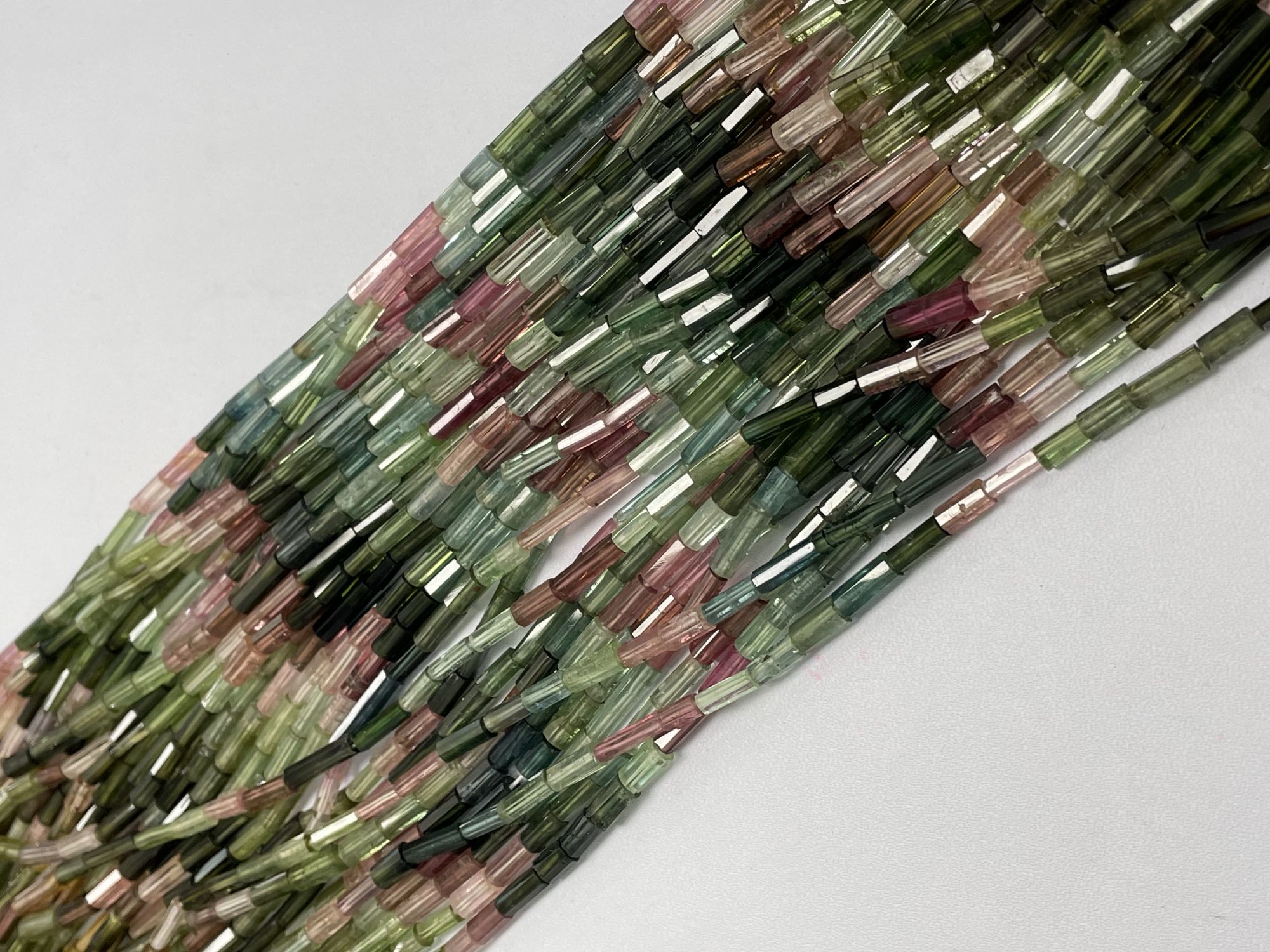 Multi Tourmaline Tube Faceted