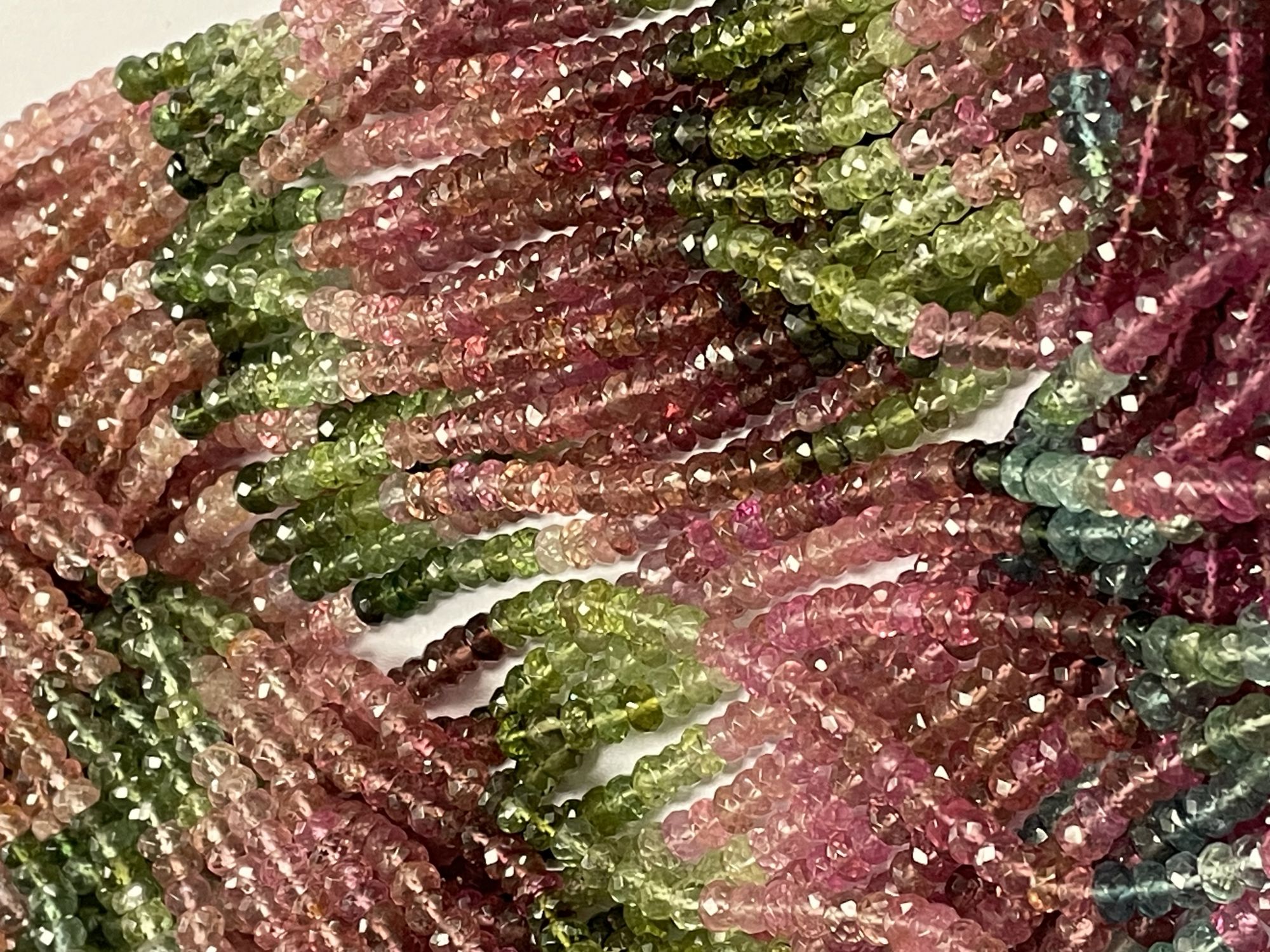 Multi Tourmaline Rondelle Faceted