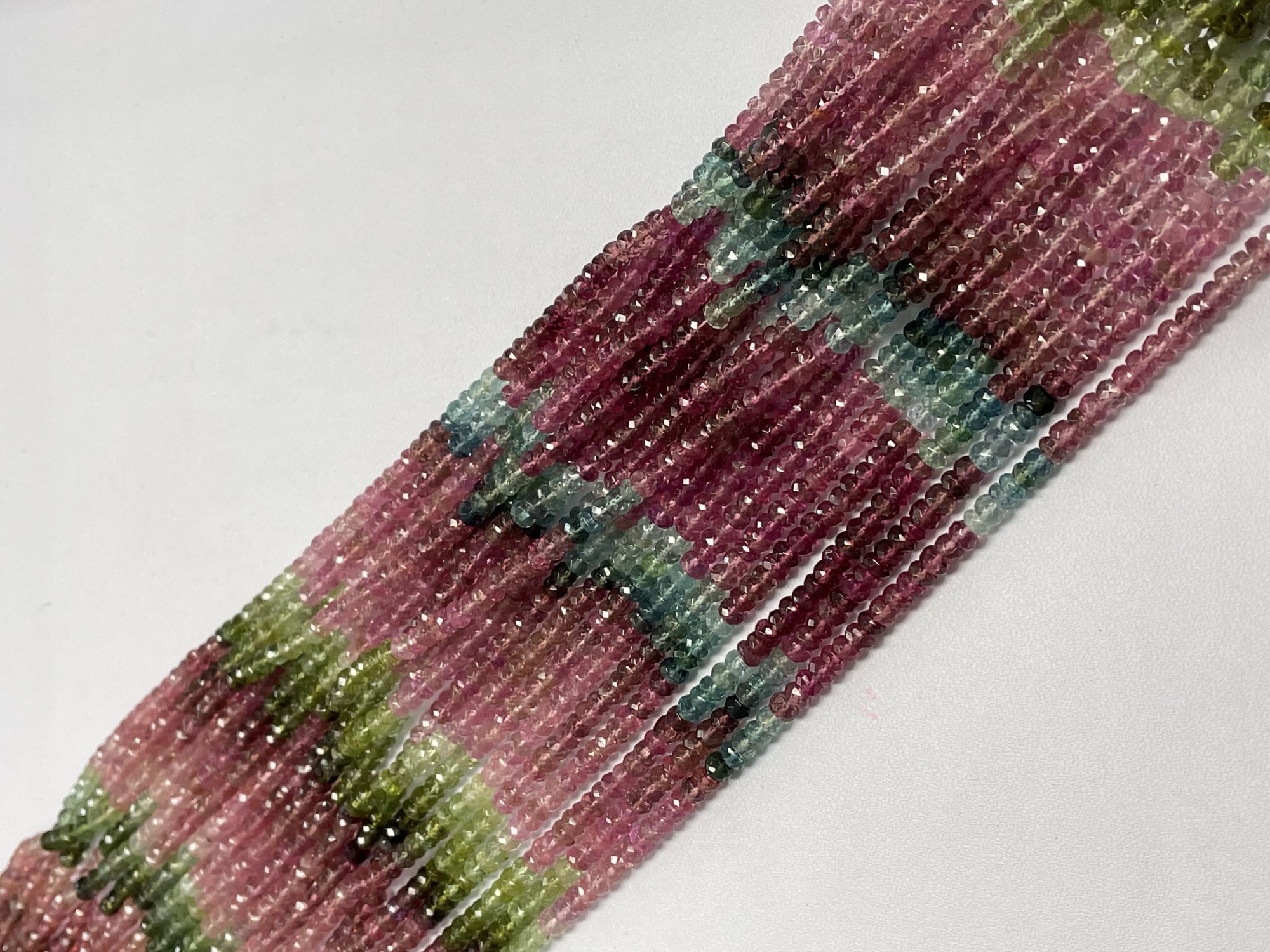 Multi Tourmaline Rondelle Faceted