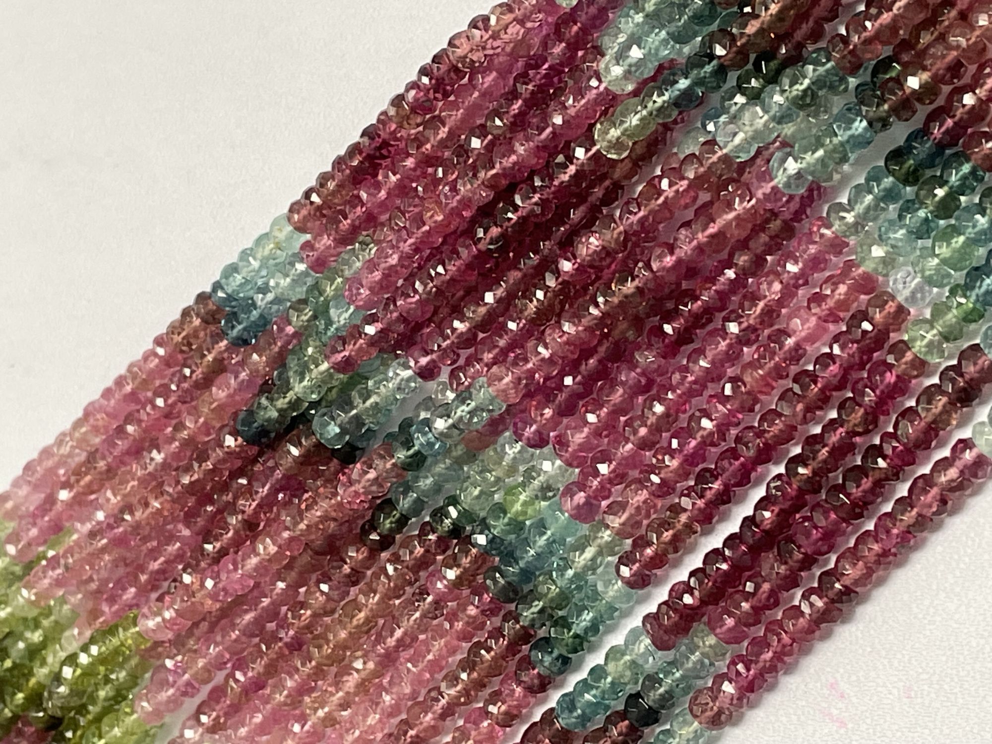 Multi Tourmaline Rondelle Faceted
