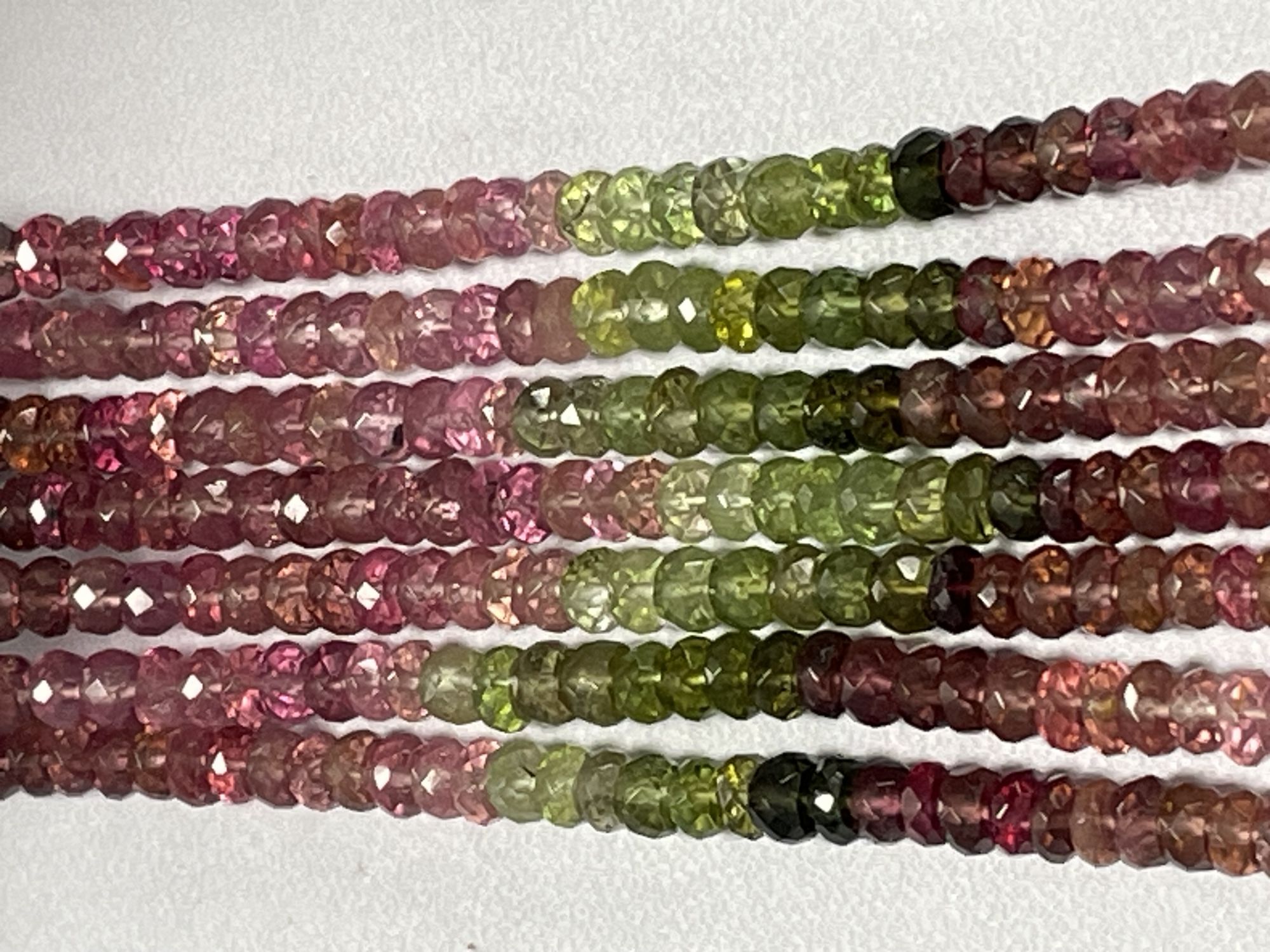 Multi Tourmaline Rondelle Faceted