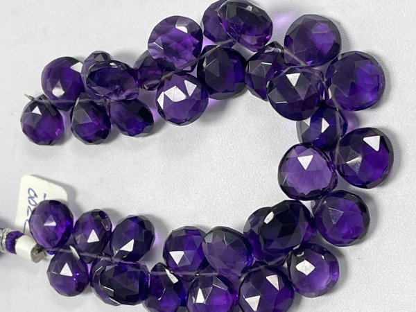 Purple Amethyst Heart Faceted