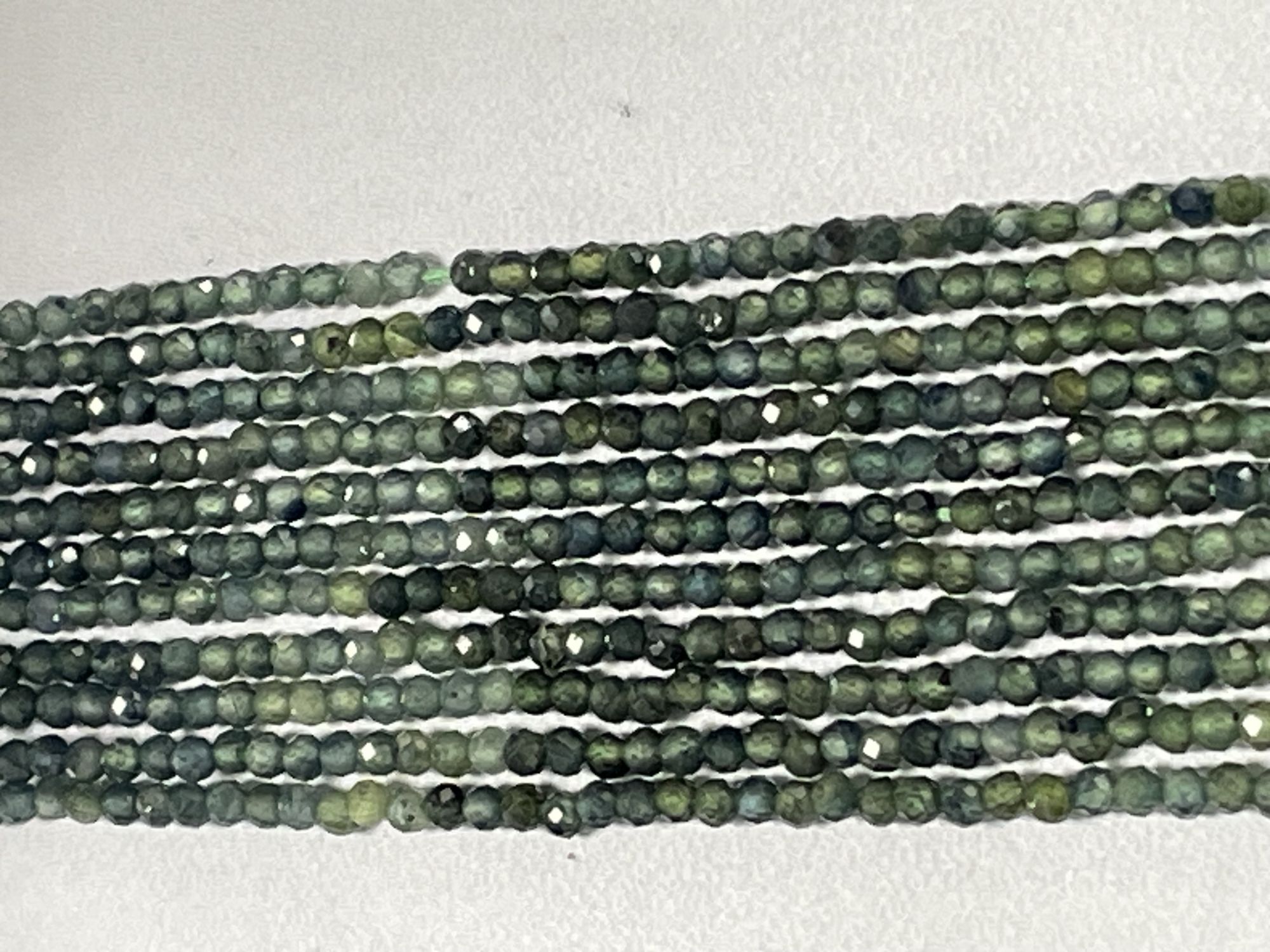 Shaded Green Sapphire Rondelle Faceted