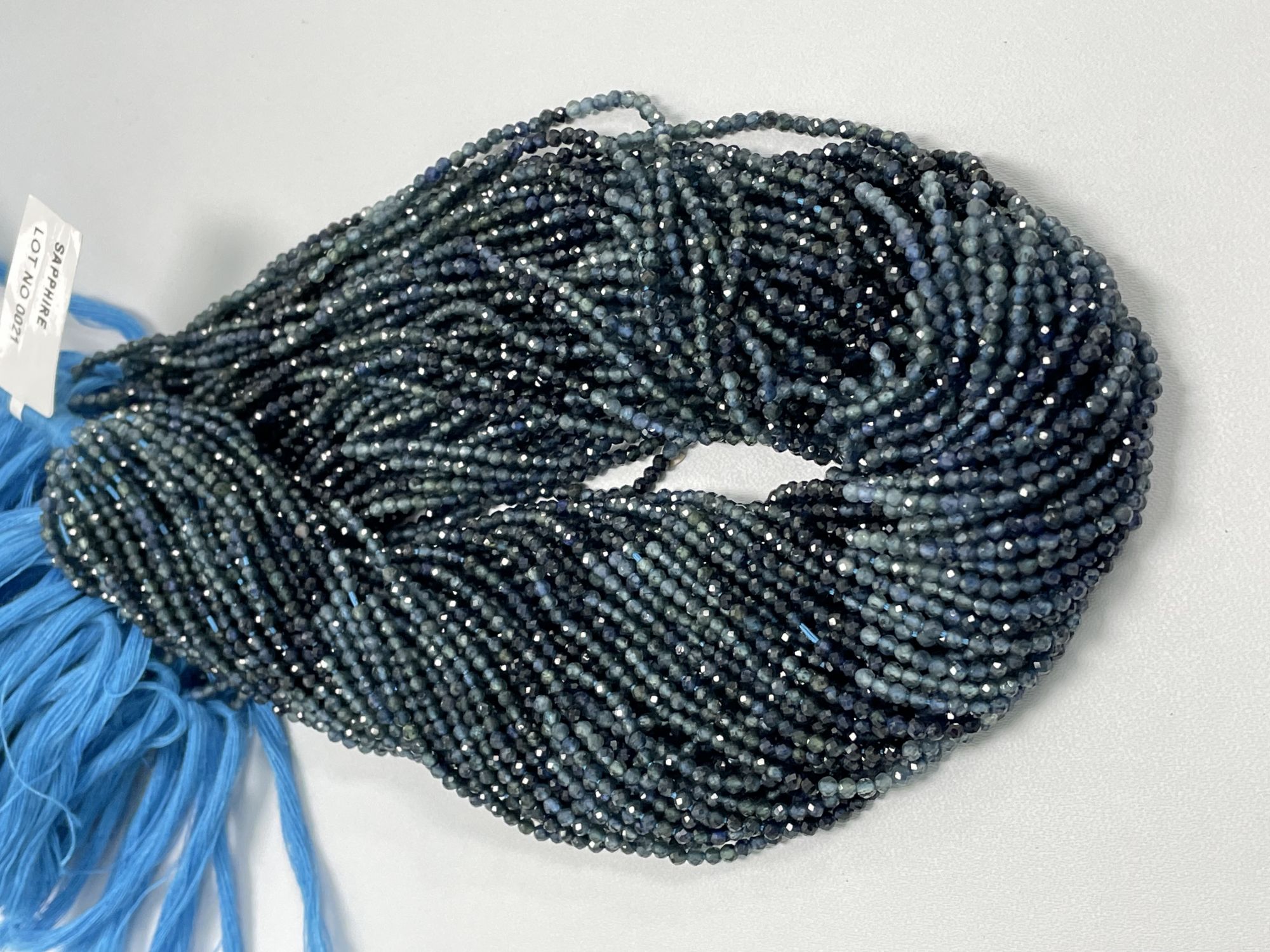 Shaded Blue Sapphire Rondelle Faceted