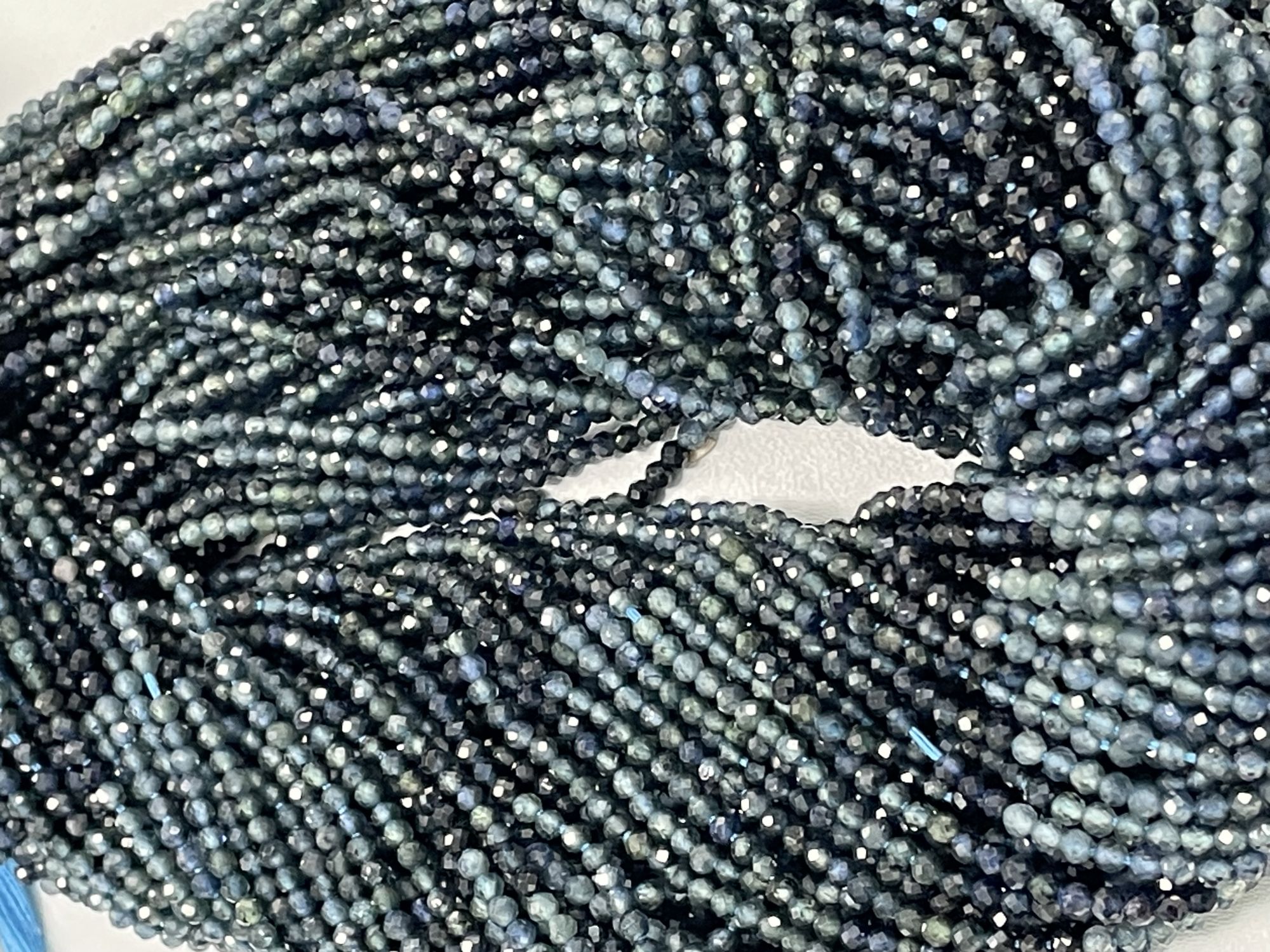 Shaded Blue Sapphire Rondelle Faceted