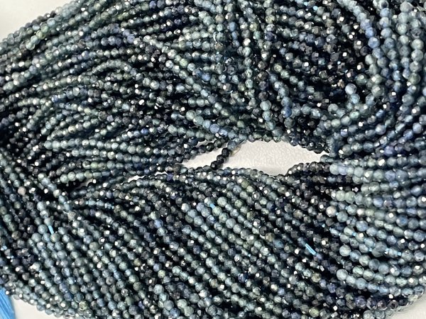Shaded Blue Sapphire Rondelle Faceted