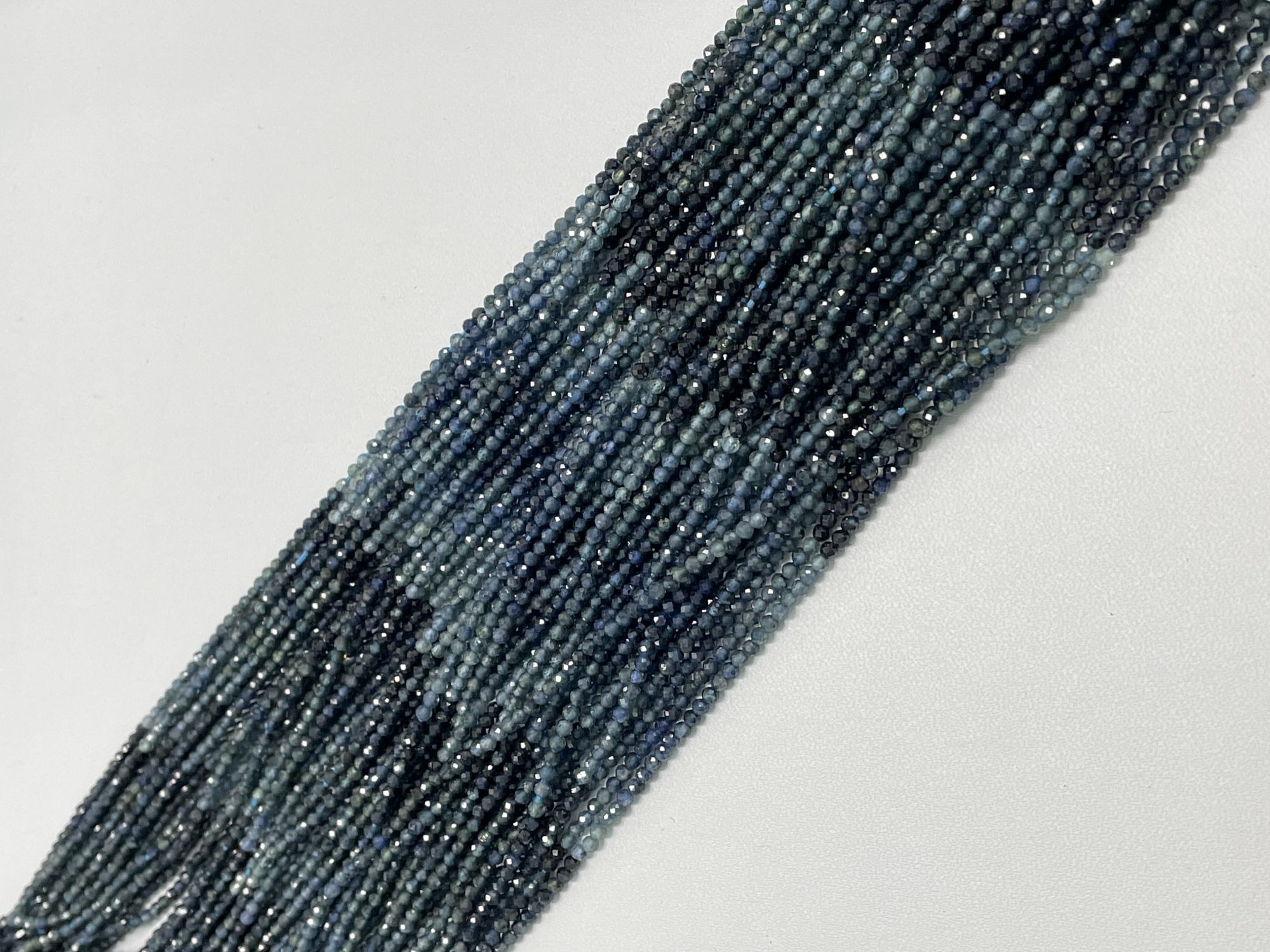 Shaded Blue Sapphire Rondelle Faceted