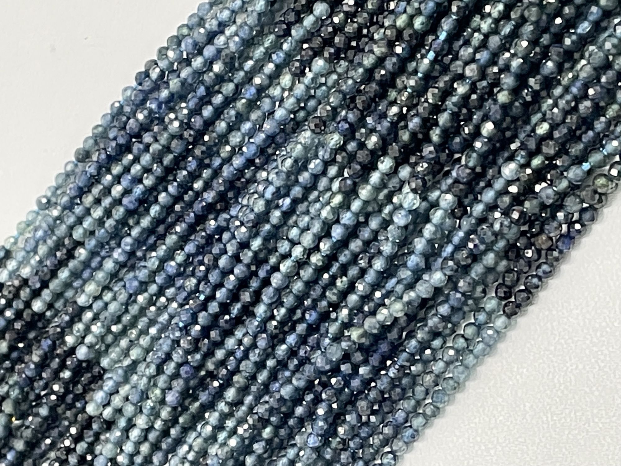 Shaded Blue Sapphire Rondelle Faceted