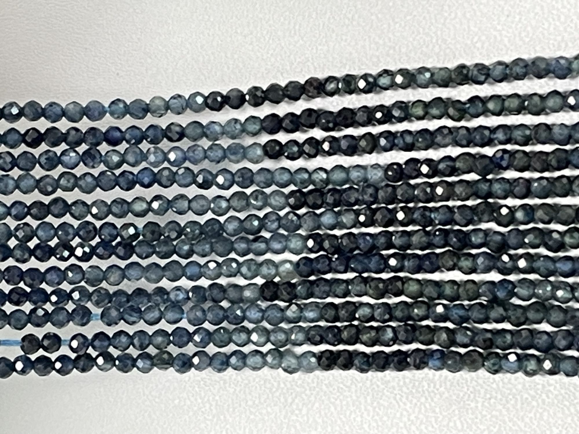 Shaded Blue Sapphire Rondelle Faceted