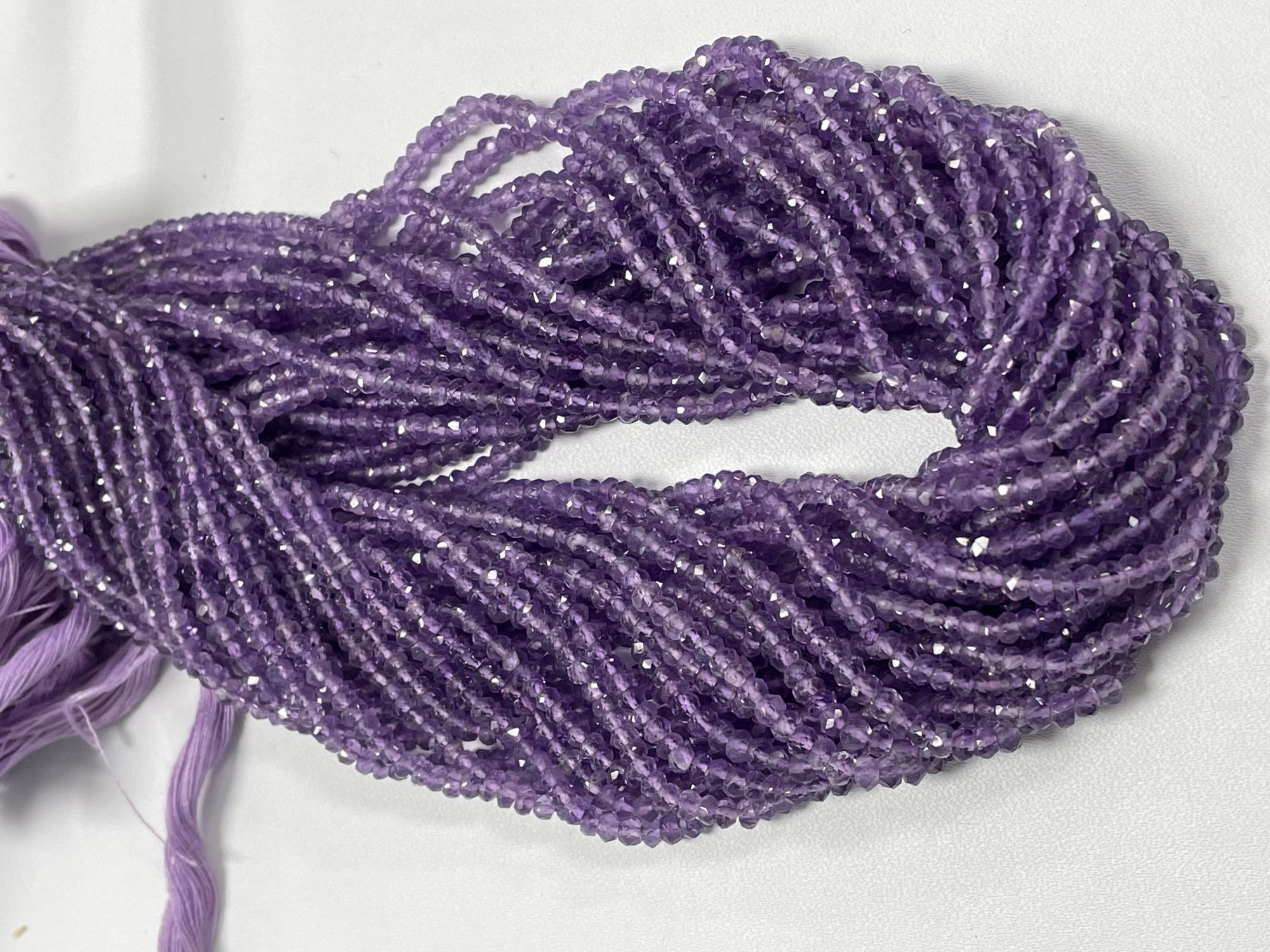 Pink Amethyst Rondelle Faceted