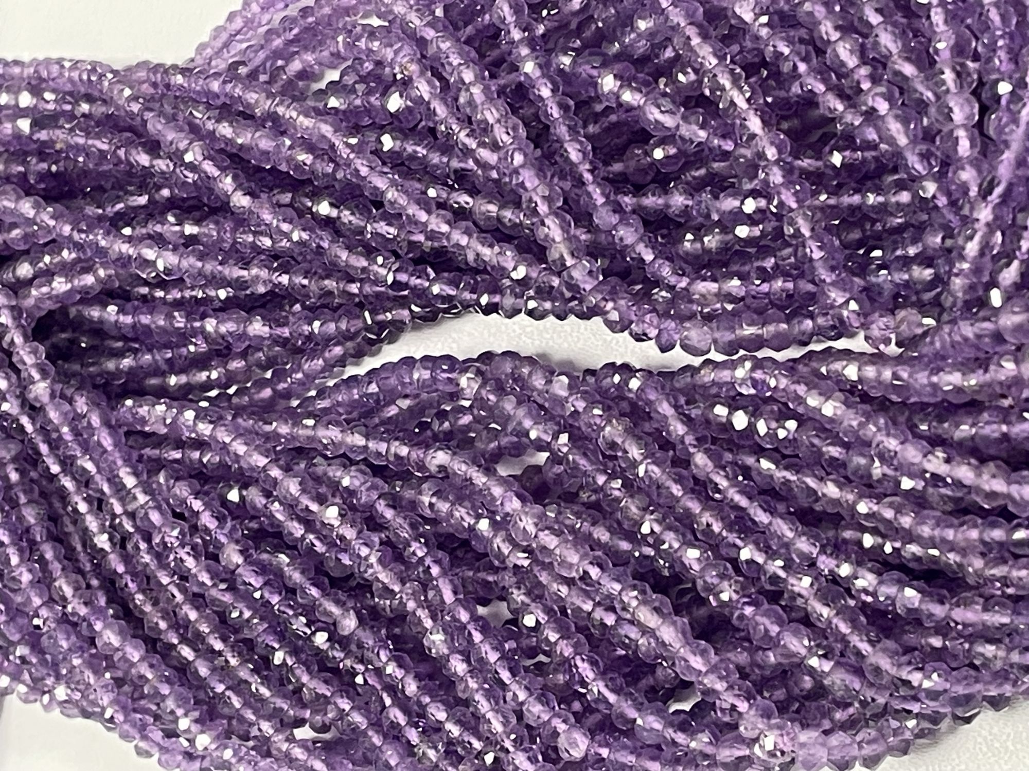 Pink Amethyst Rondelle Faceted