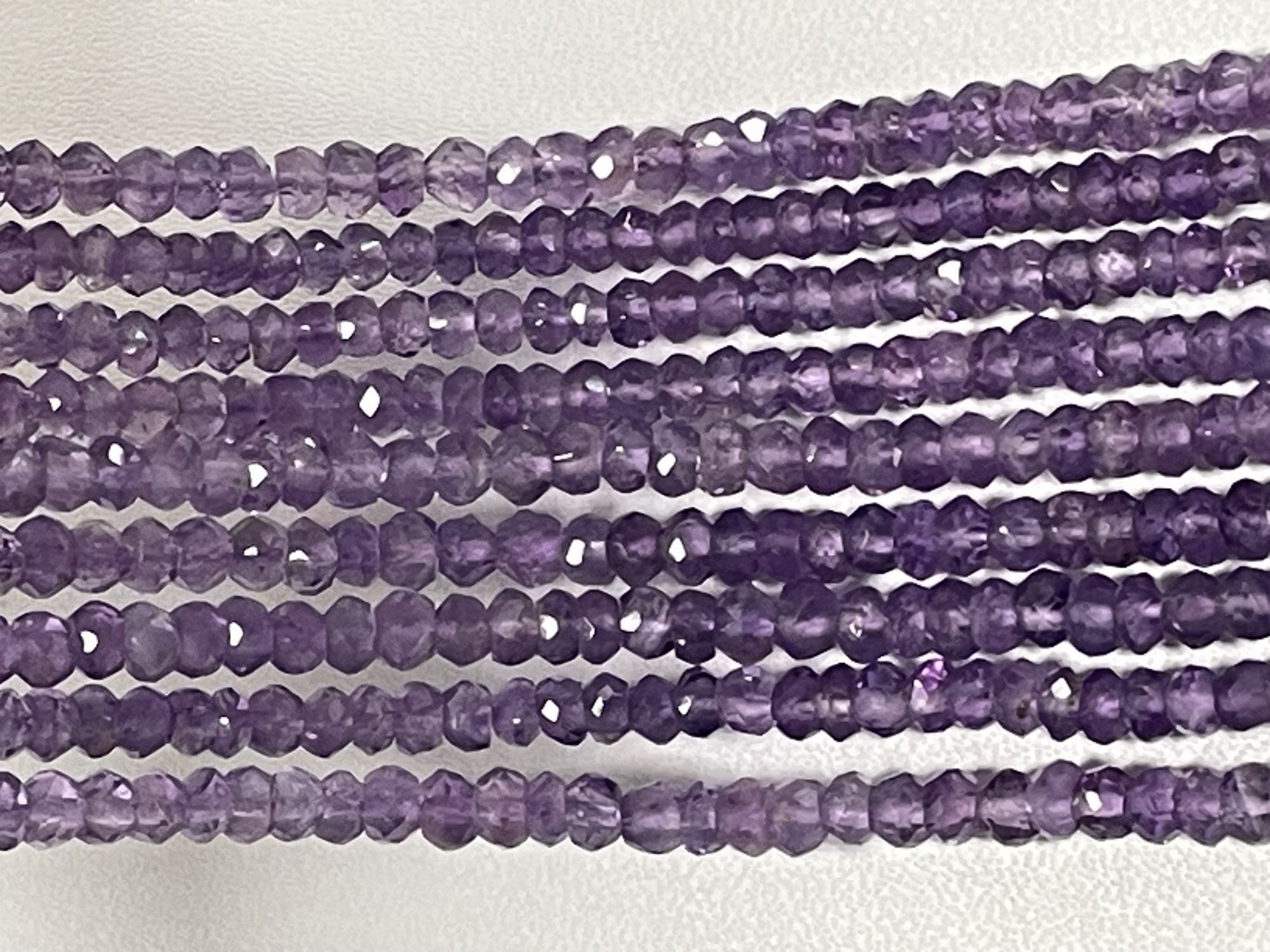 Pink Amethyst Rondelle Faceted