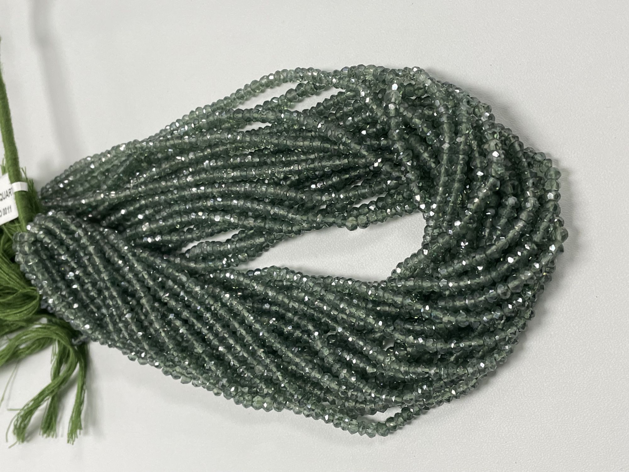 Green Mystic Quartz Rondelle Faceted