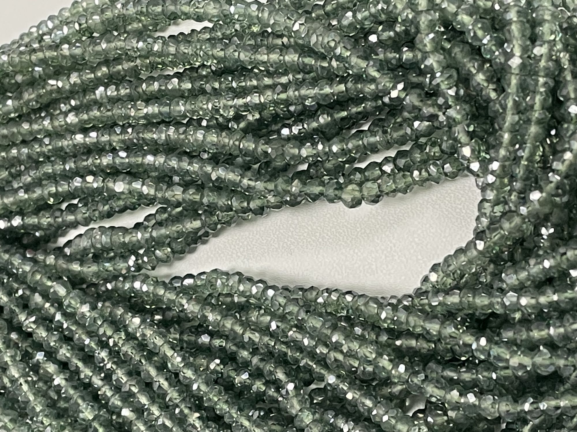 Green Mystic Quartz Rondelle Faceted