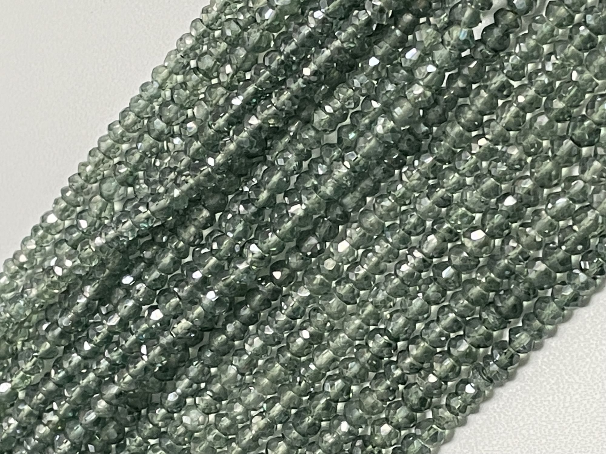 Green Mystic Quartz Rondelle Faceted