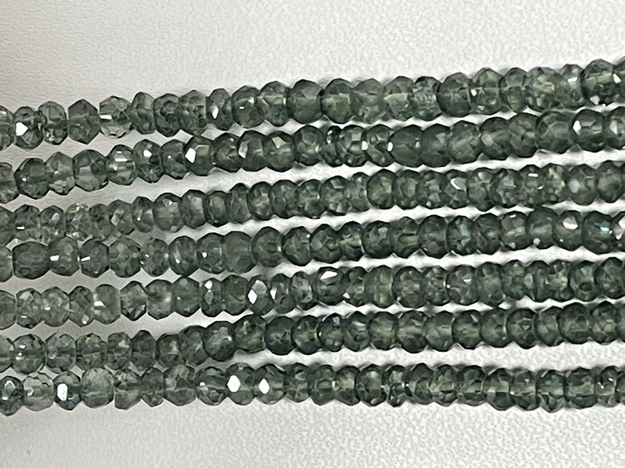 Green Mystic Quartz Rondelle Faceted