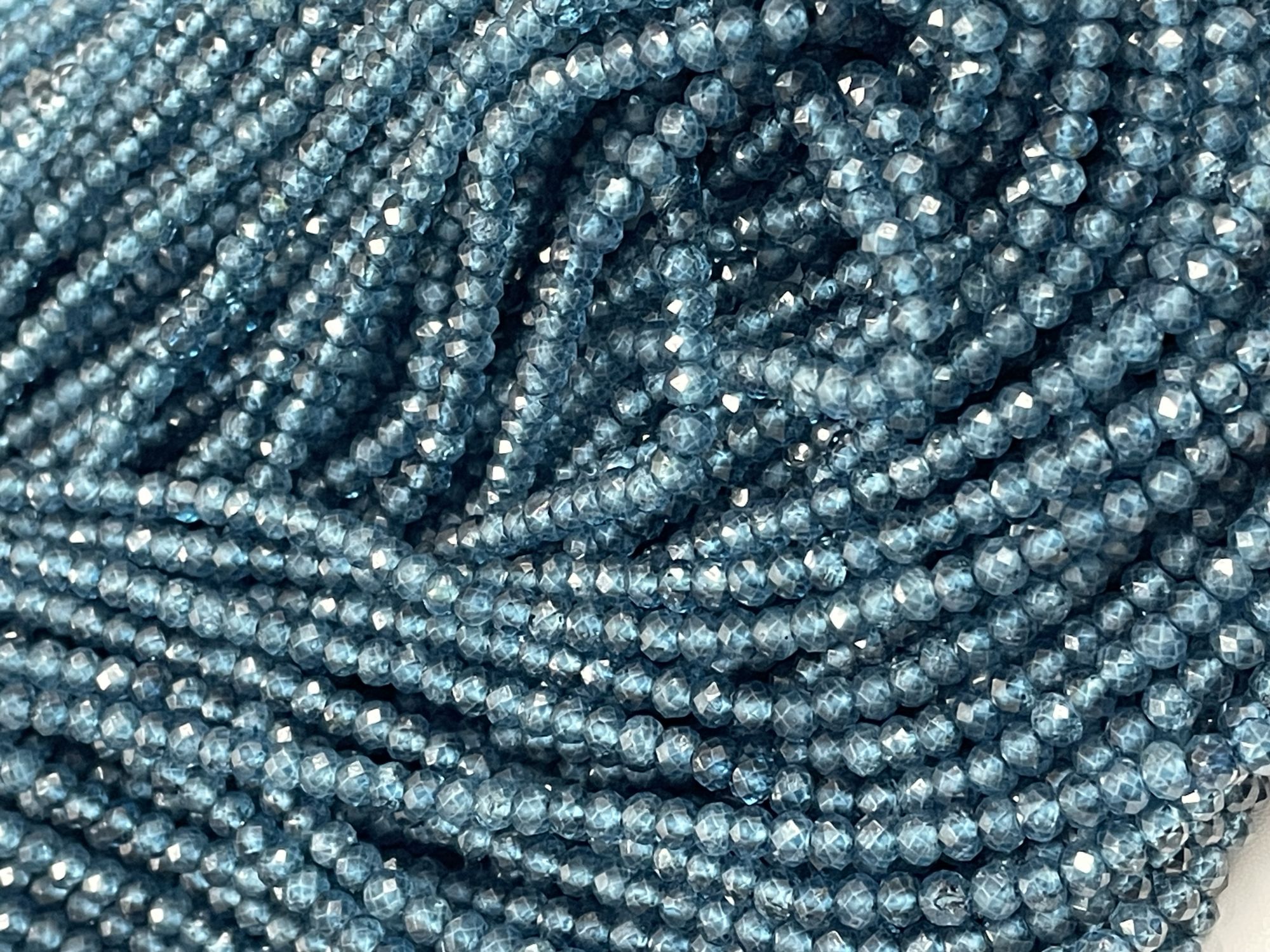 Coated London Blue Topaz Rondelle Faceted