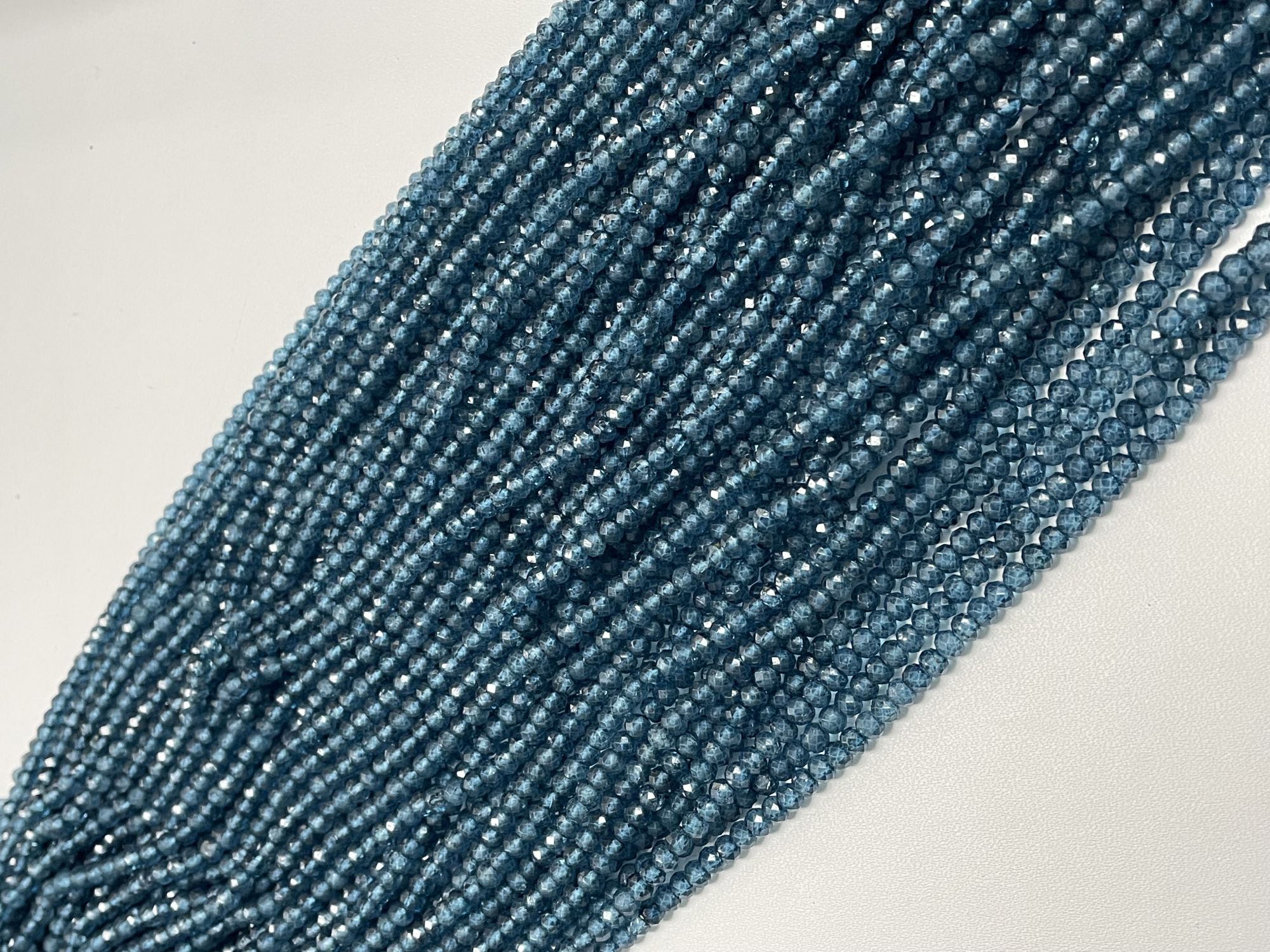 Coated London Blue Topaz Rondelle Faceted