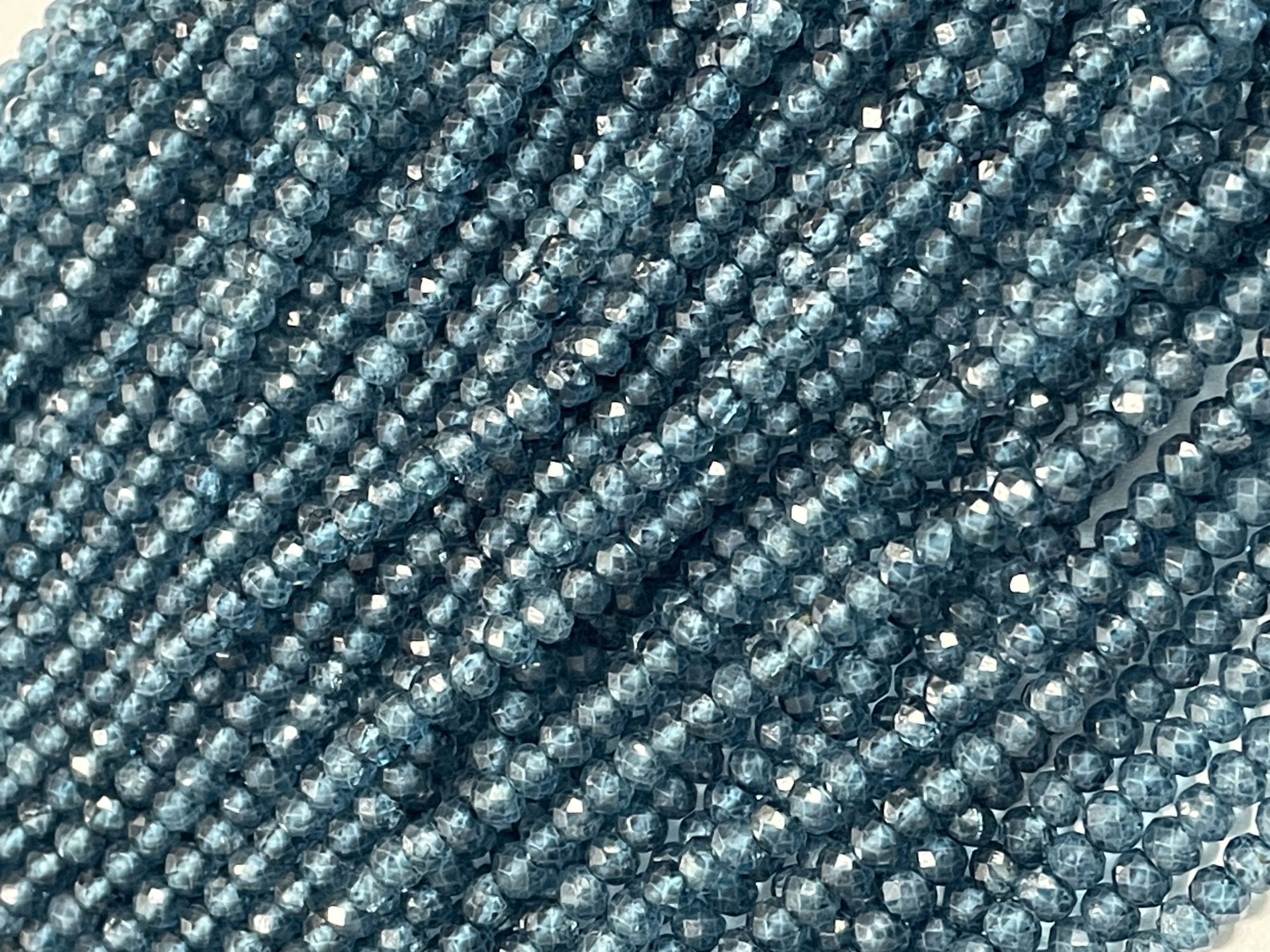 Coated London Blue Topaz Rondelle Faceted