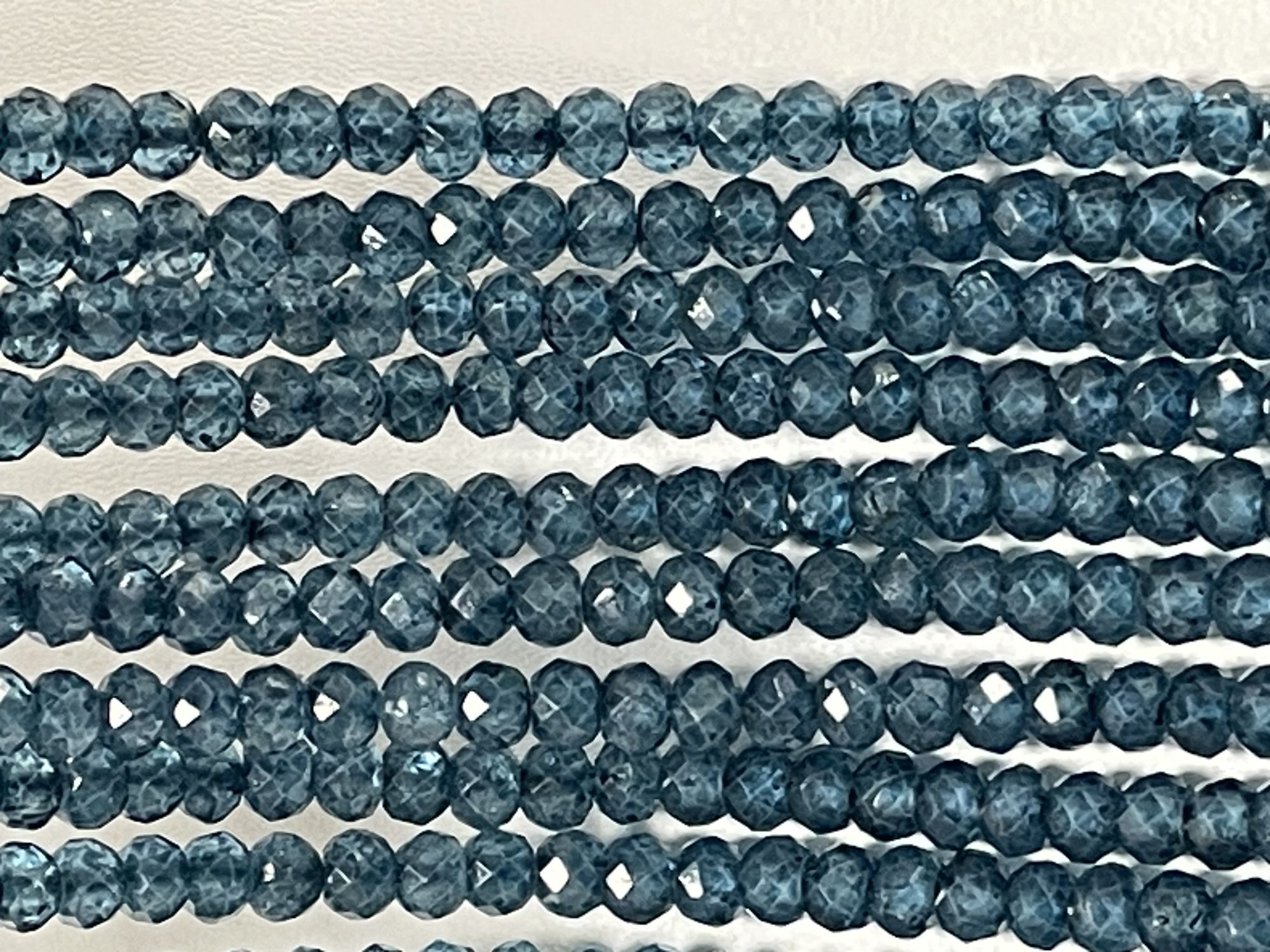 Coated London Blue Topaz Rondelle Faceted