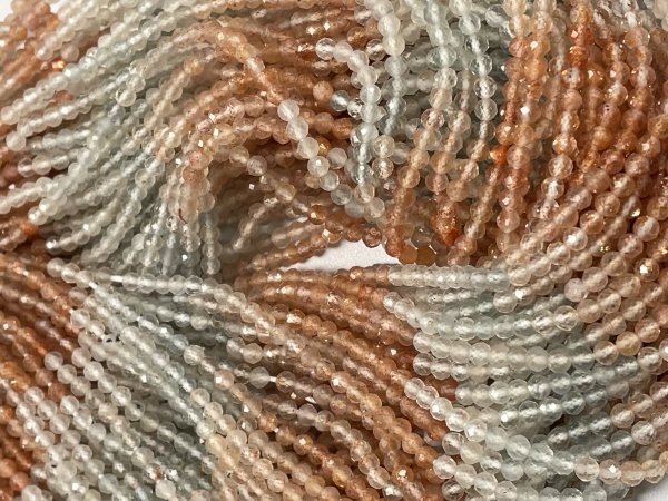 Shaded Sunstone Rondelle Faceted