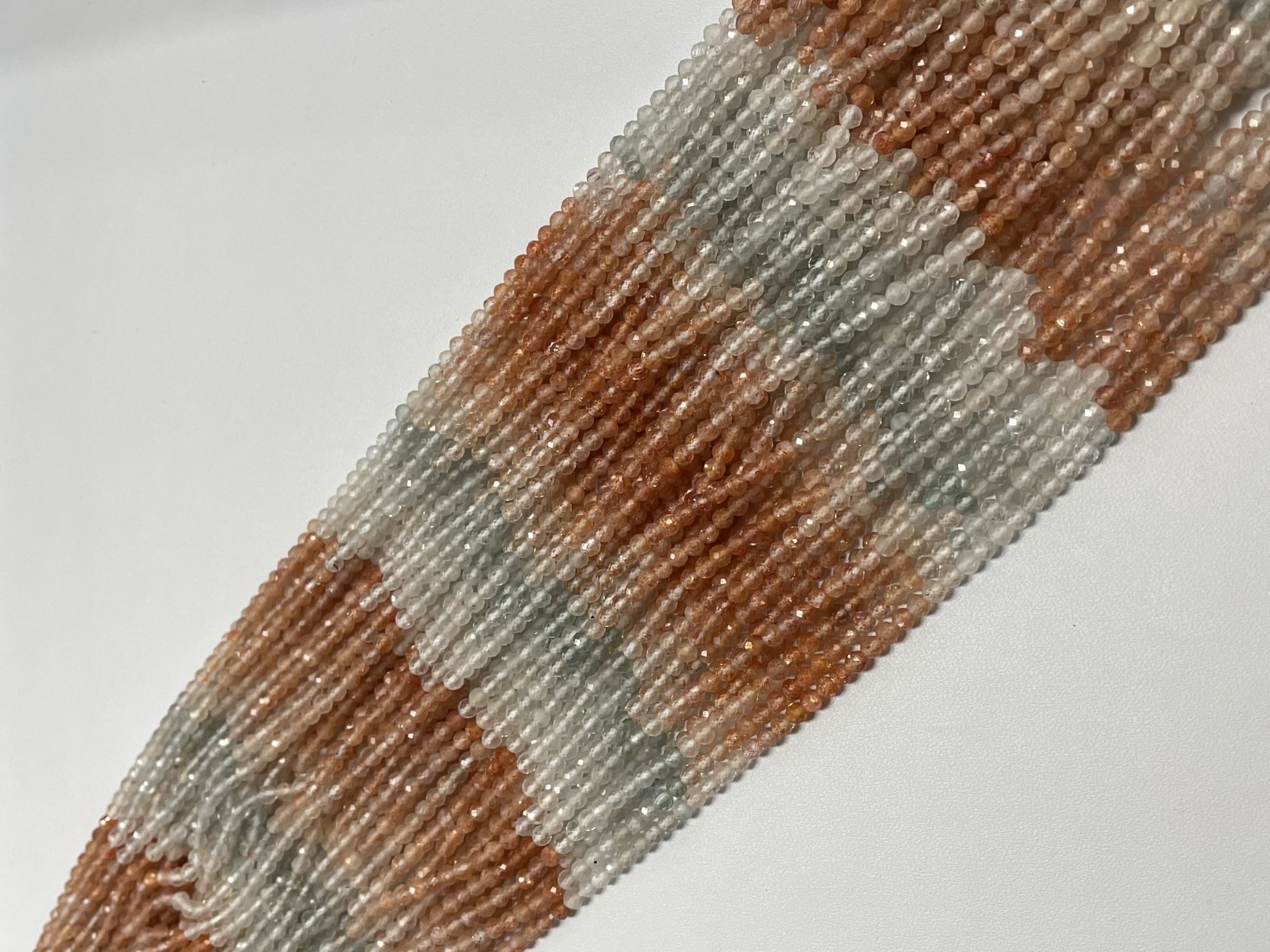 Shaded Sunstone Rondelle Faceted