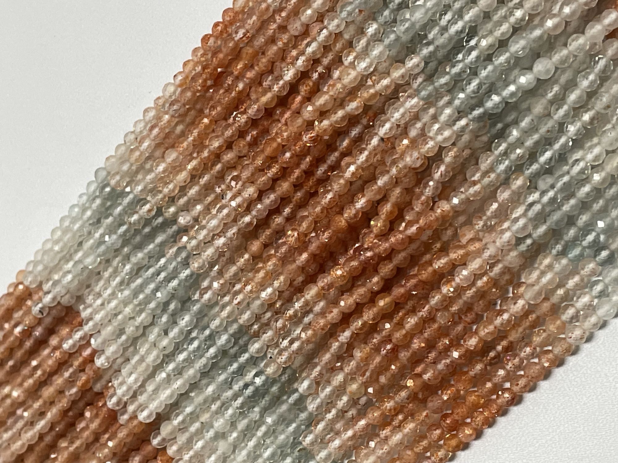 Shaded Sunstone Rondelle Faceted