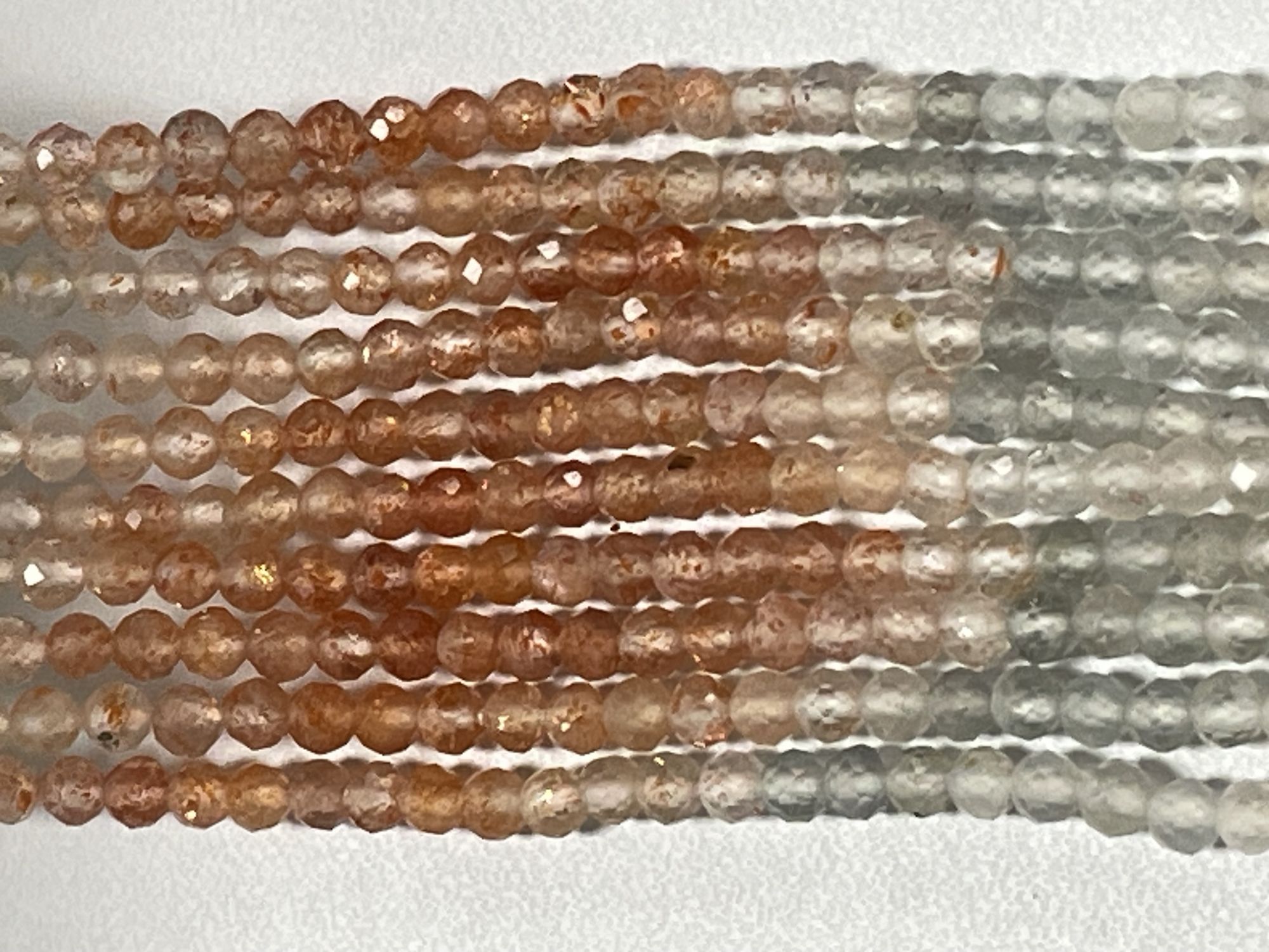 Shaded Sunstone Rondelle Faceted