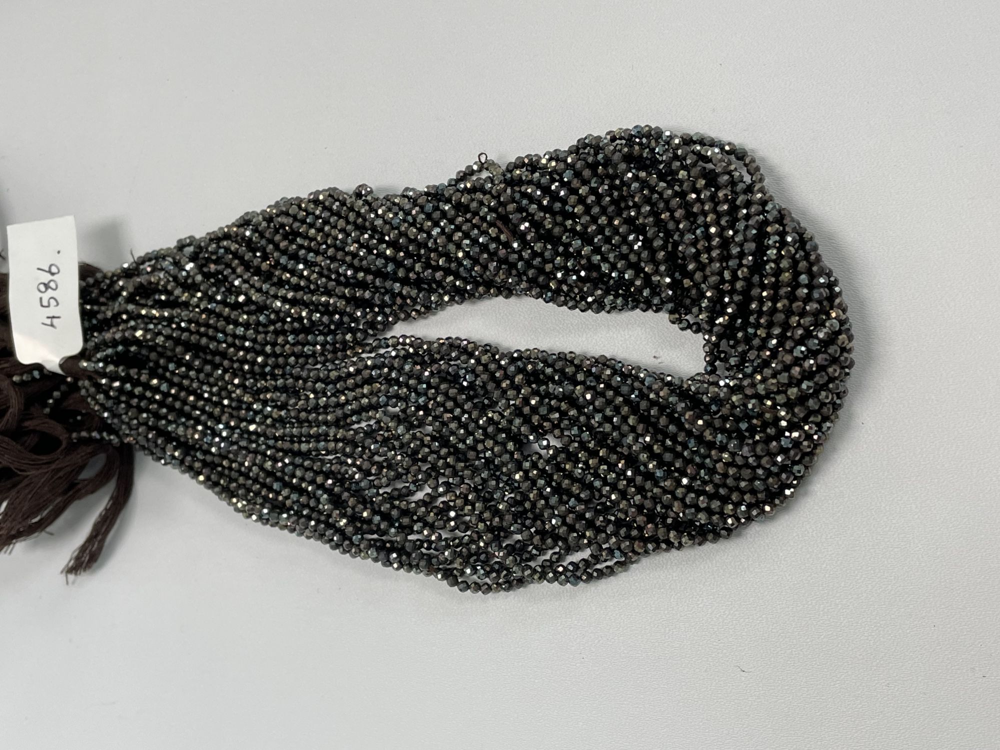 Copper Black Pyrite Rondelle Faceted