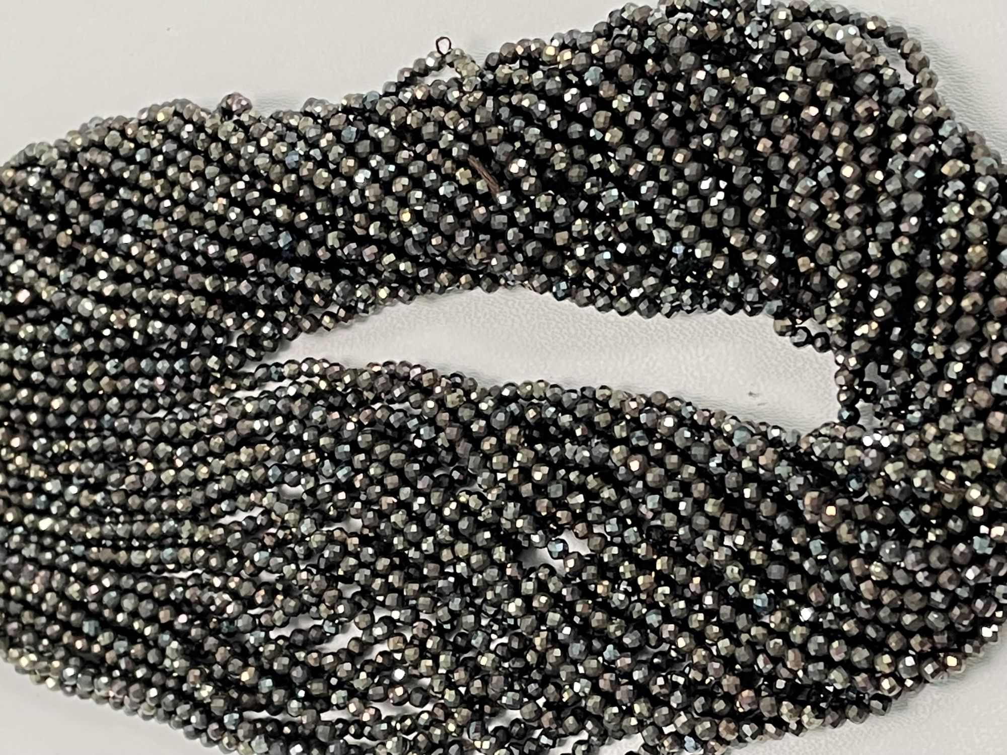 Copper Black Pyrite Rondelle Faceted